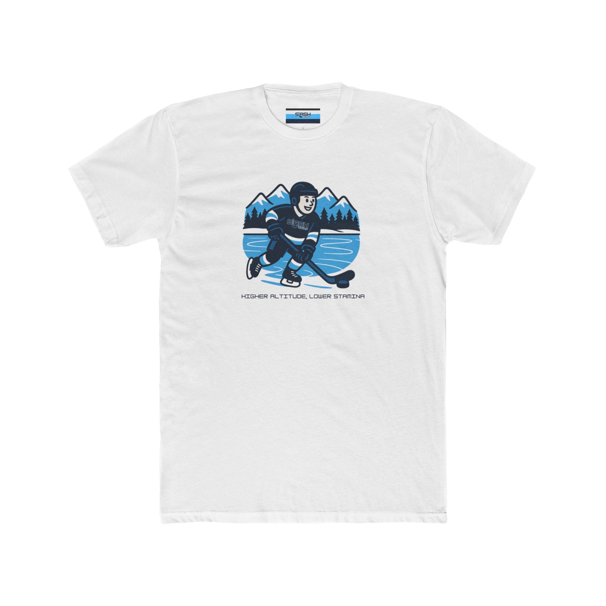 Front view of Colorado Tee hockey t-shirt by Slash Hockey