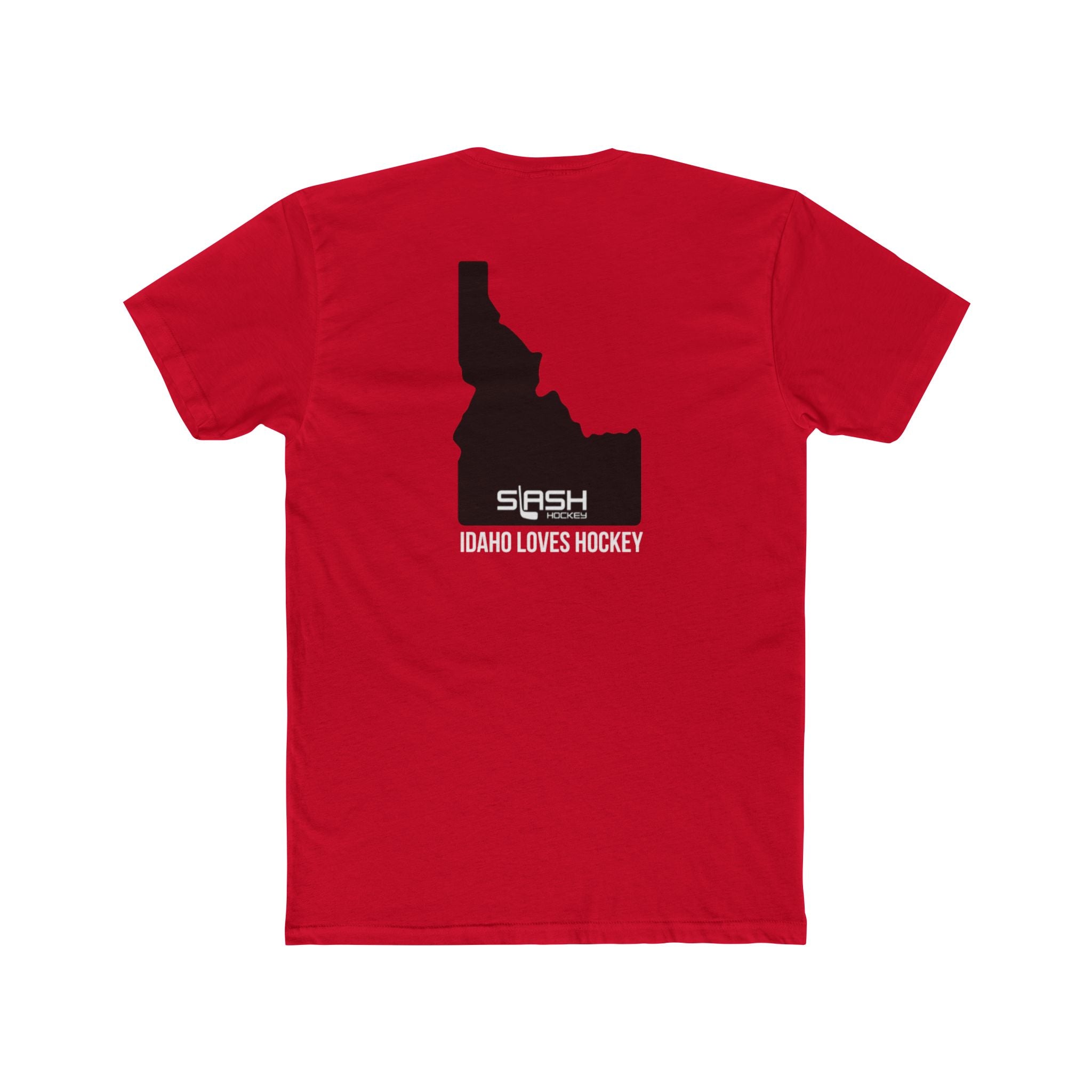 Back view of Idaho Loves Hockey Tee hockey t-shirt by Slash Hockey