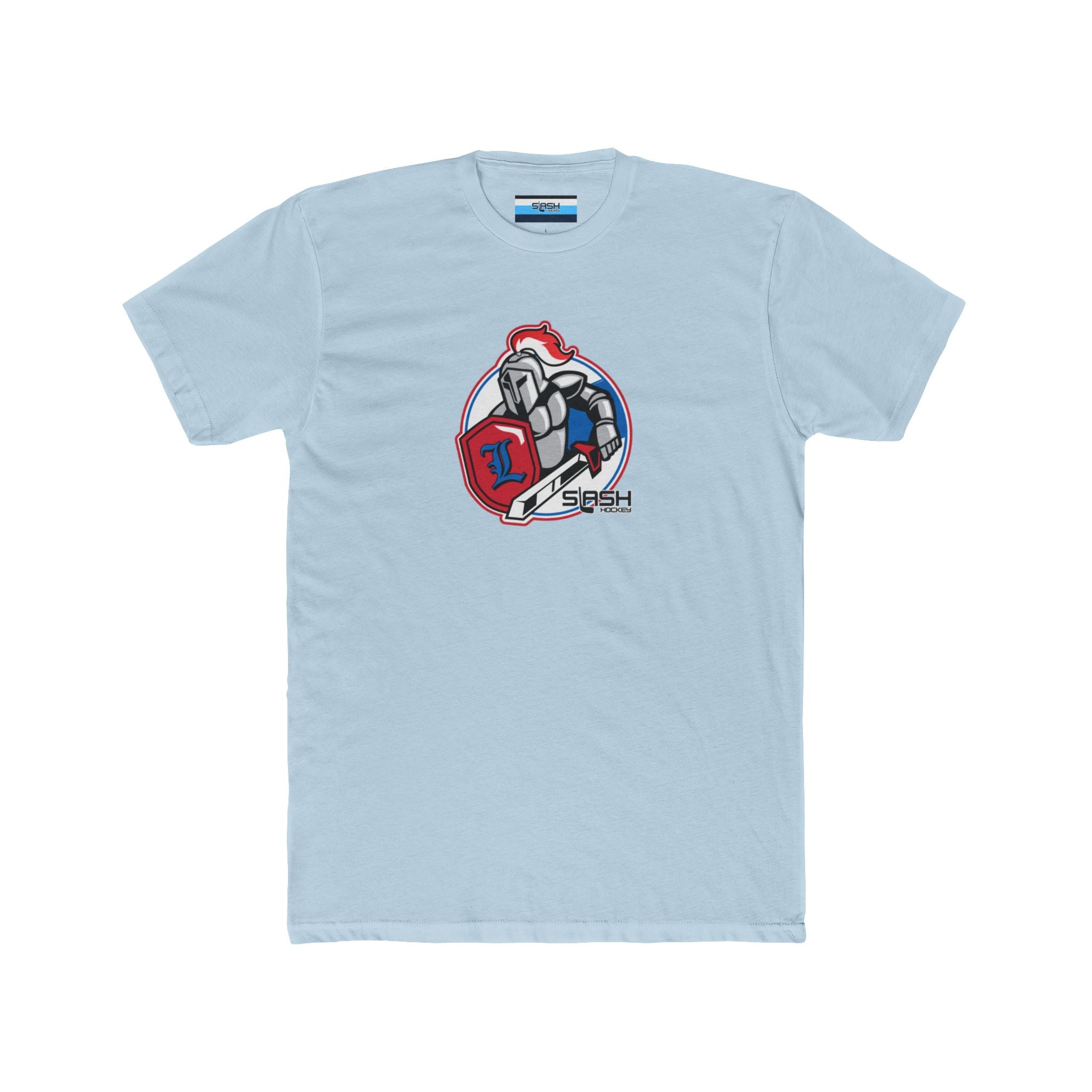 Front view of Livonia Hockey Association adult t-shirt, featuring bold hockey logo design. Perfect for fans, players, and parents to show team pride.