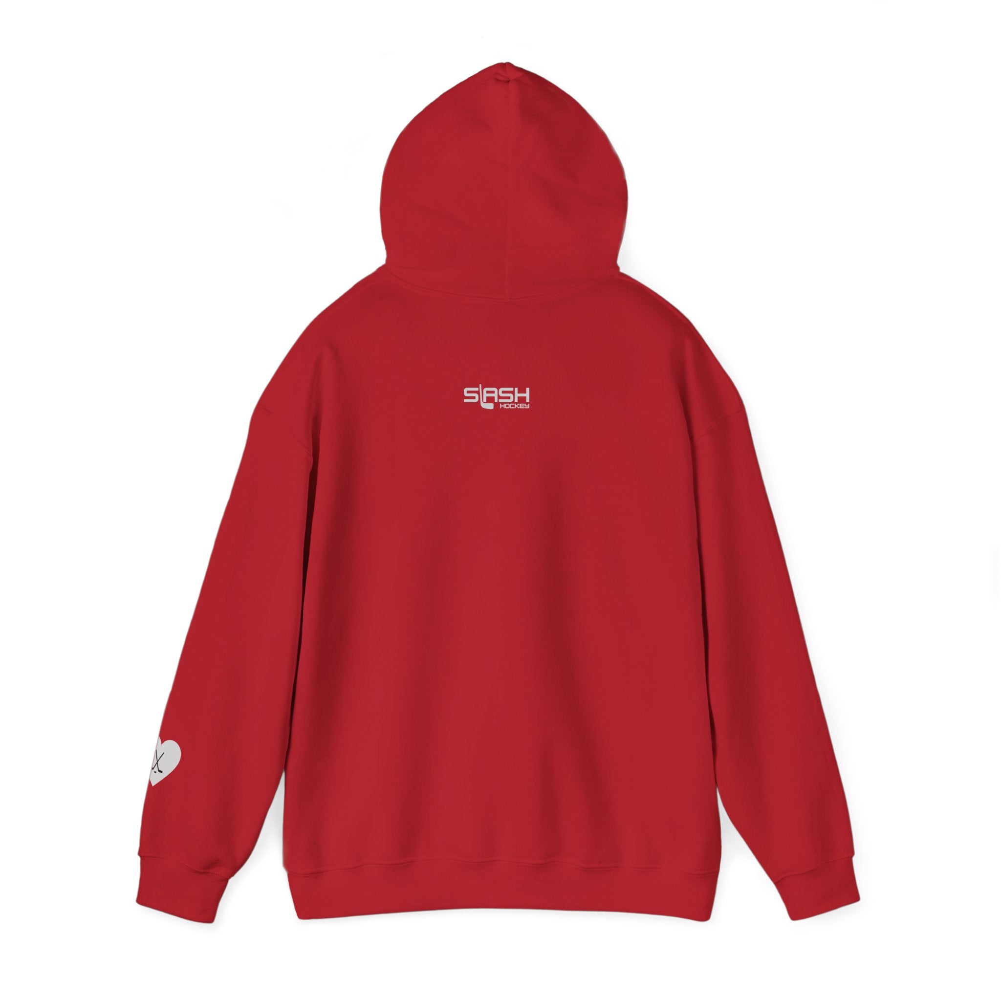 Back view of Billet Mom hockey hoodie for junior hockey billet host families and hockey moms