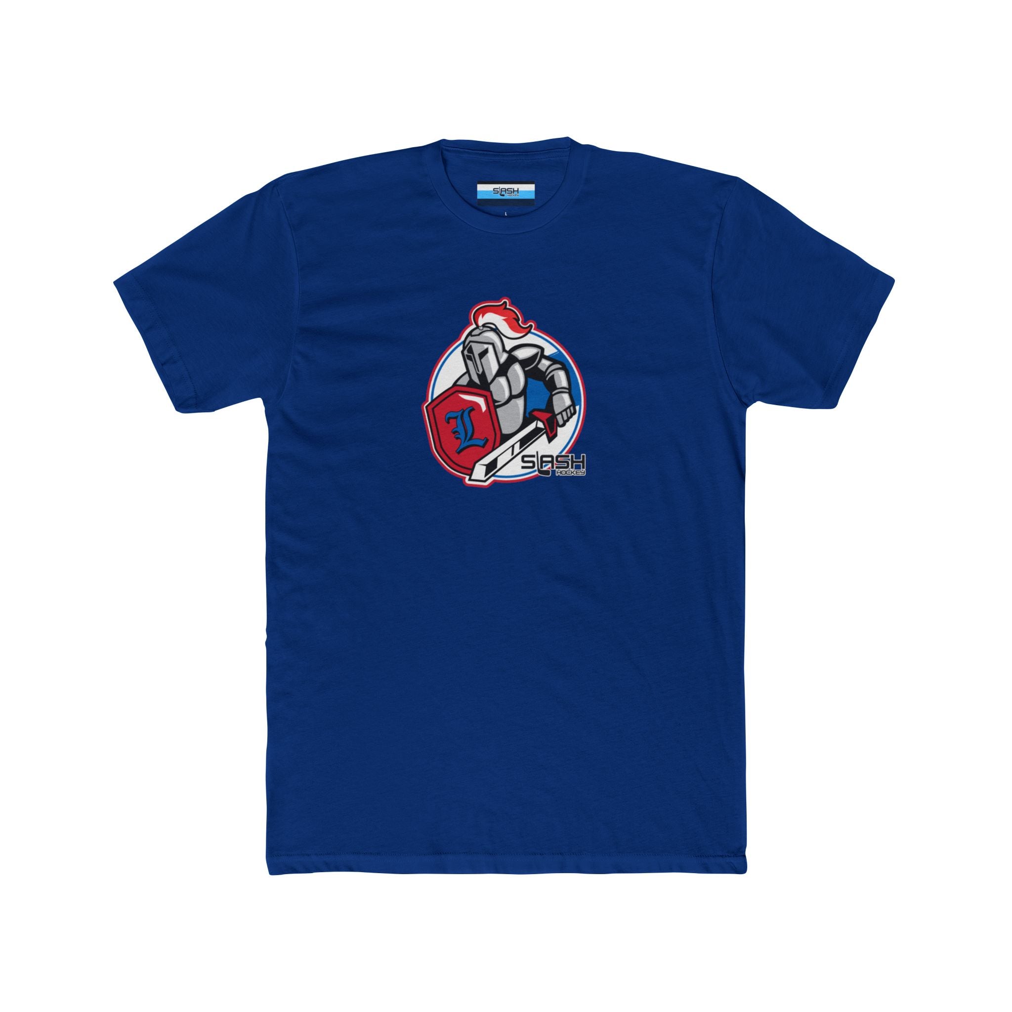Front view of Livonia Hockey Association adult t-shirt, featuring bold hockey logo design. Perfect for fans, players, and parents to show team pride.