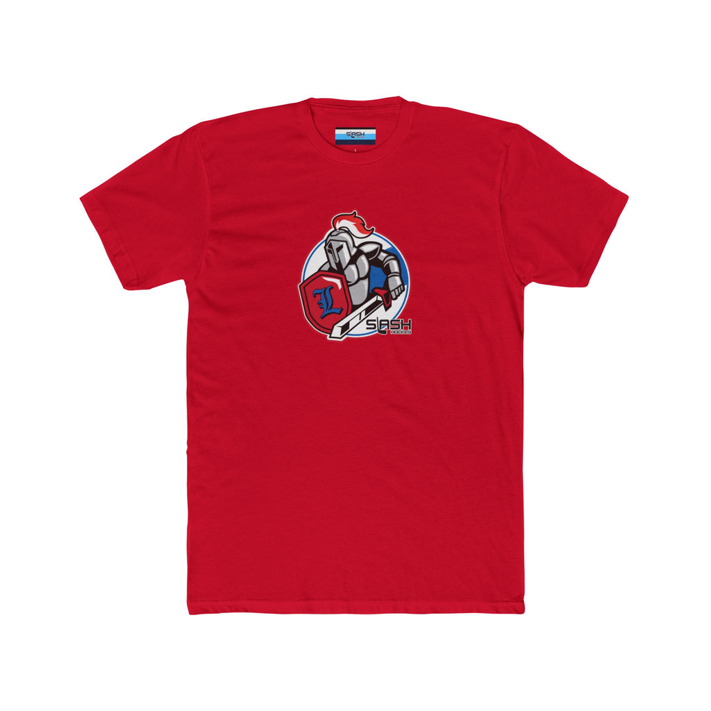 Front view of Livonia Hockey Association adult t-shirt, featuring bold hockey logo design. Perfect for fans, players, and parents to show team pride.