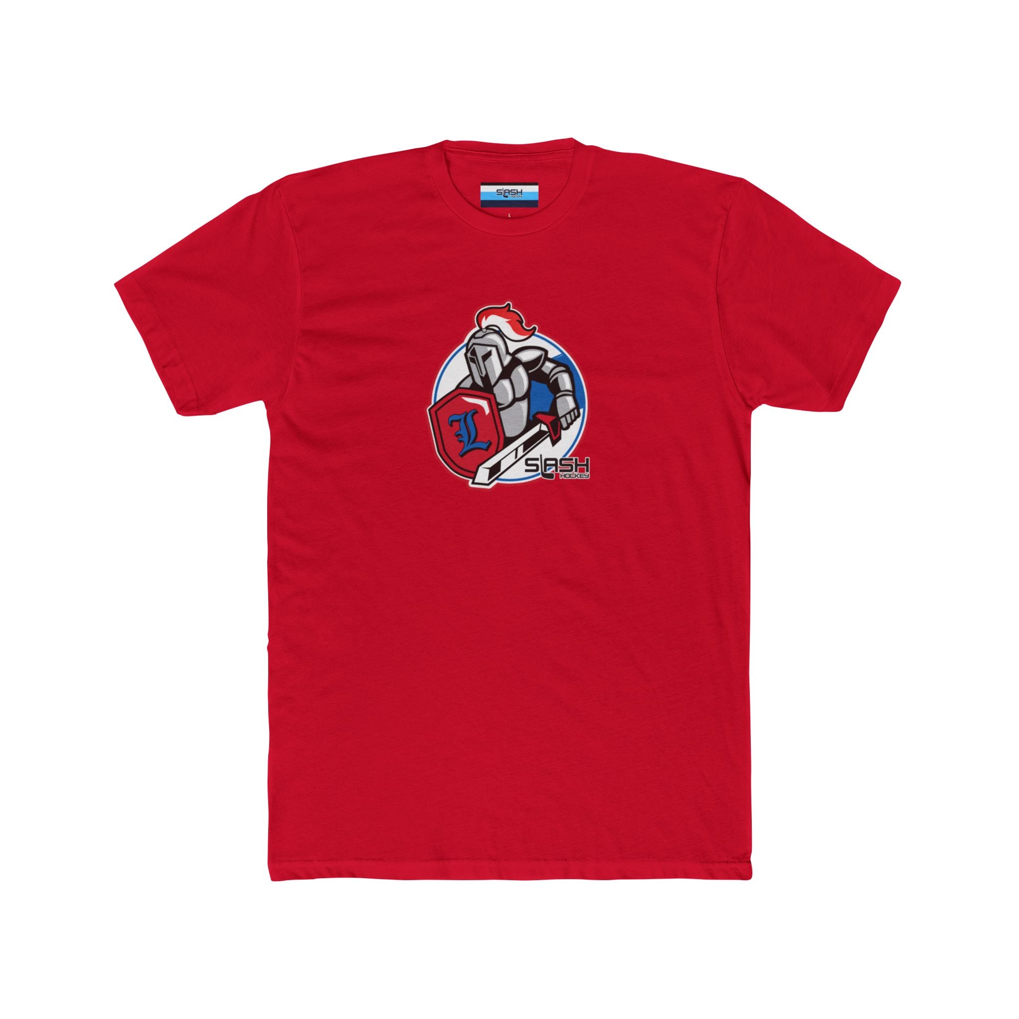 Front view of Livonia Hockey Association adult t-shirt, featuring bold hockey logo design. Perfect for fans, players, and parents to show team pride.