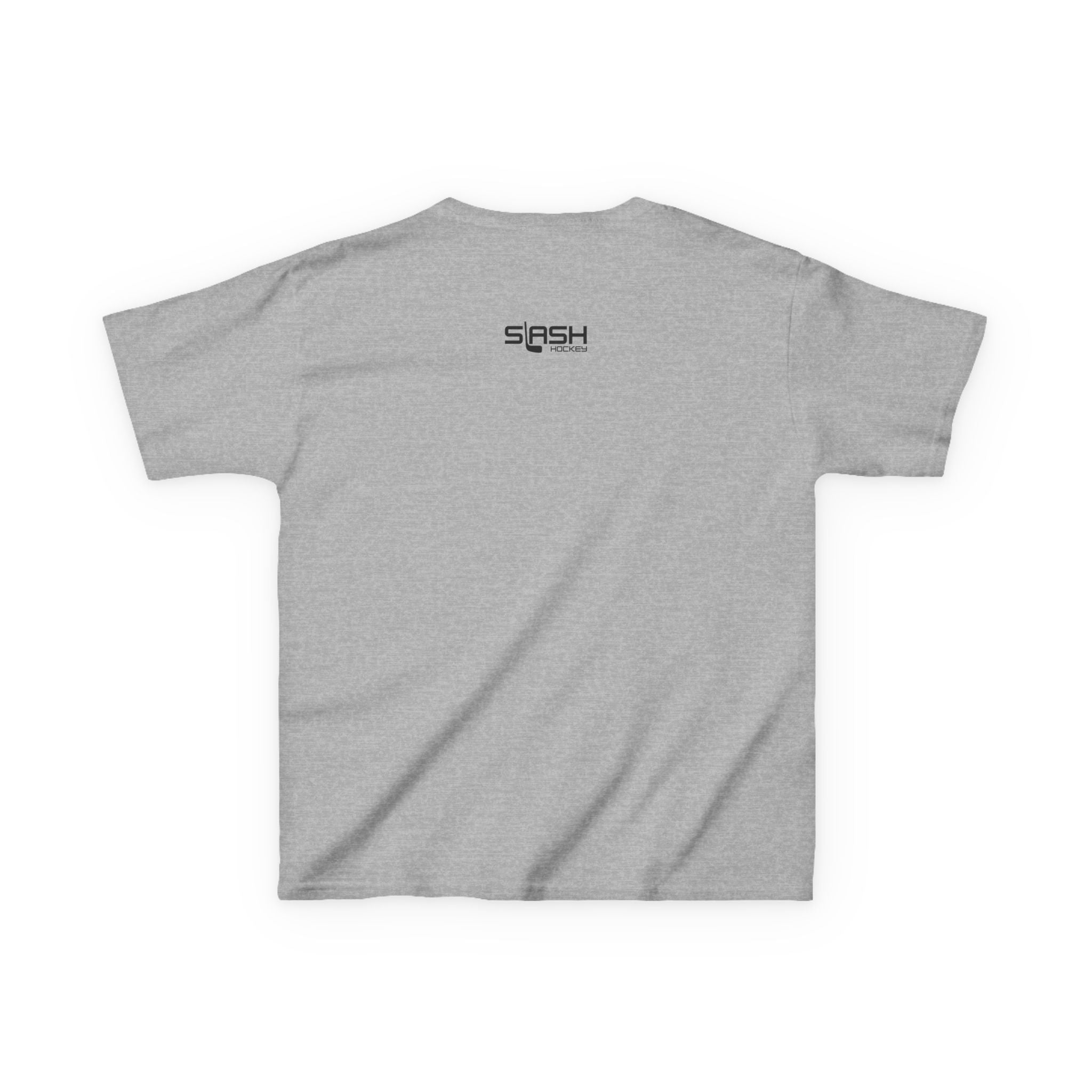 Youth No Rebounds Tee, back view — blank back with simple, clean athletic styling, shown on a plain background.