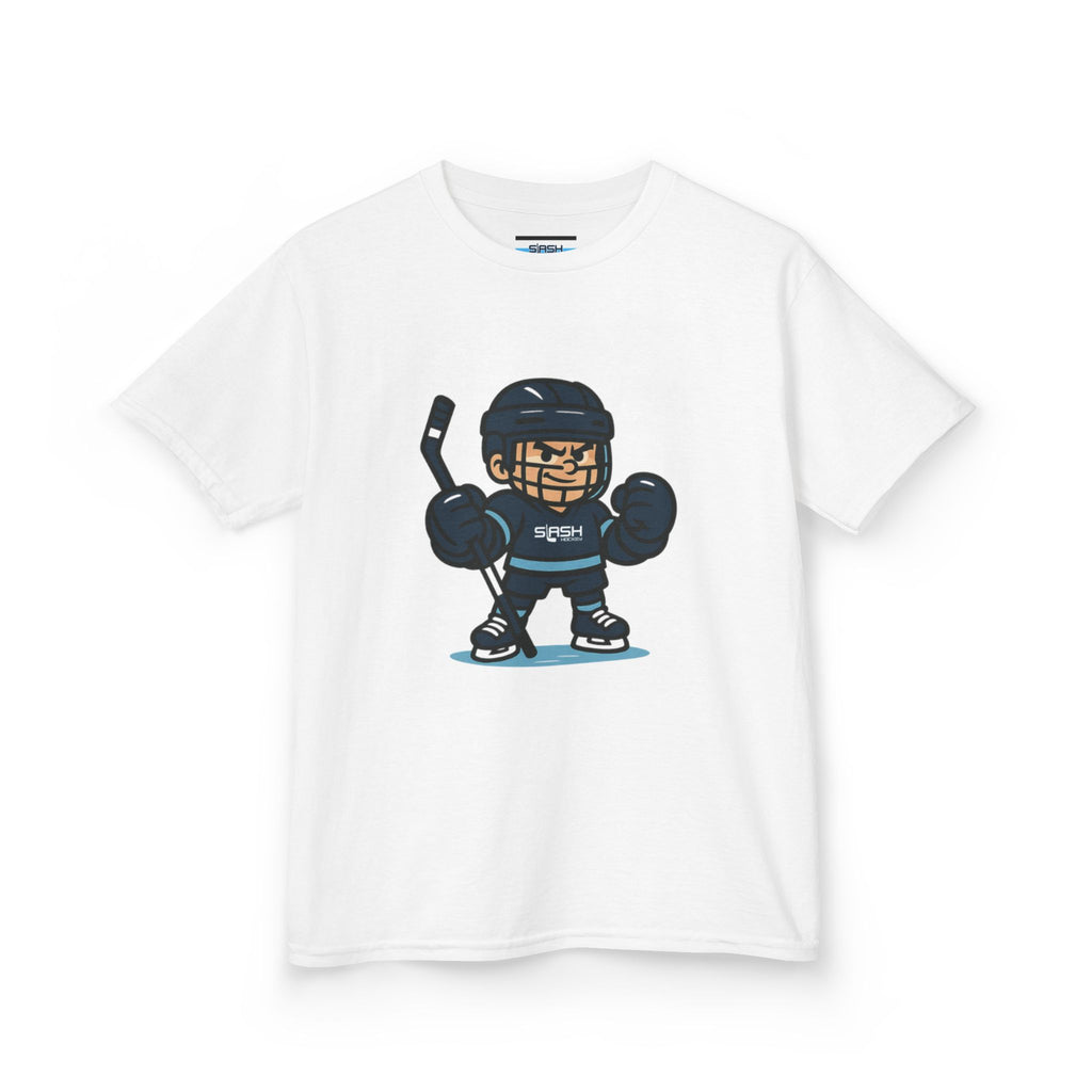 Front view of Mini Enforcer Youth Tee hockey t-shirt by Slash Hockey