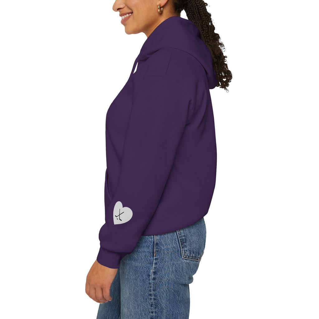 Billet Mom hockey hoodie sleeve detail with subtle Slash Hockey branding
