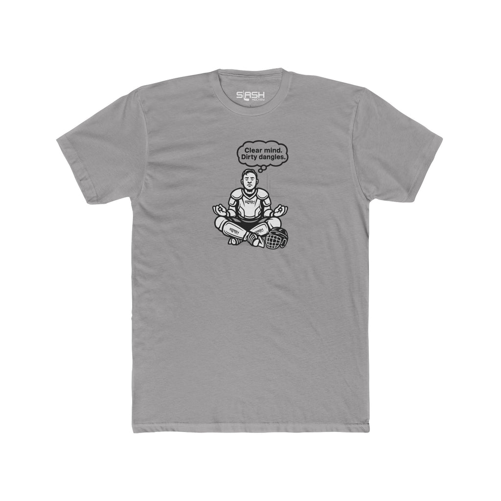 Zen Hockey Tee front view — minimalist hockey-inspired graphic with a calm, balanced design in Slash Hockey brand colors. Unisex short-sleeve t-shirt displayed flat.