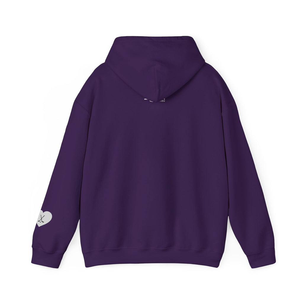 Back view of Billet Mom hockey hoodie for junior hockey billet host families and hockey moms