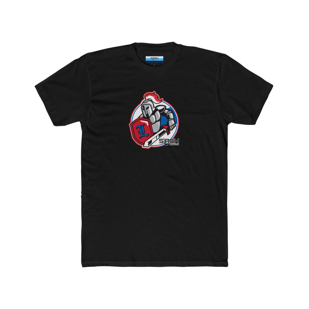 Front view of Livonia Hockey Association adult t-shirt, featuring bold hockey logo design. Perfect for fans, players, and parents to show team pride.