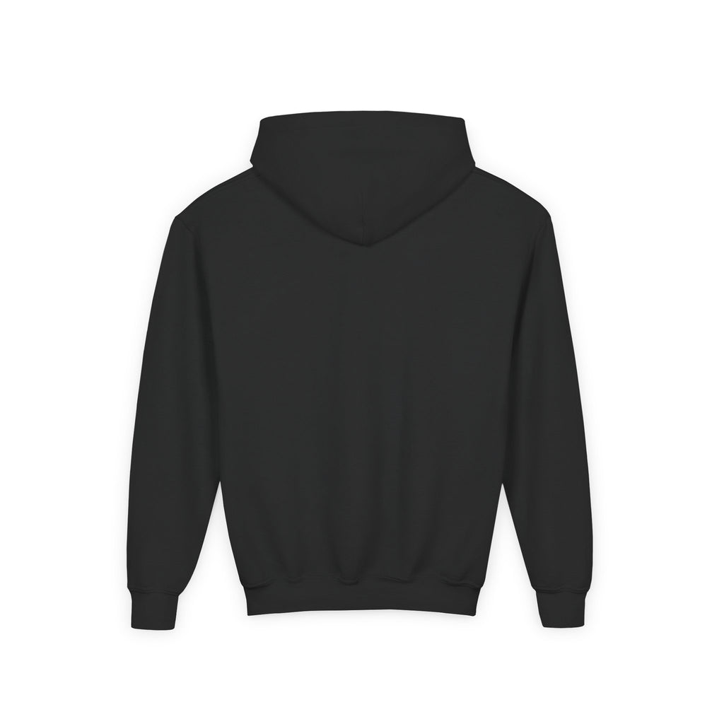 LHA Youth Hockey Hoodie back view — solid color with no design, classic youth fit.