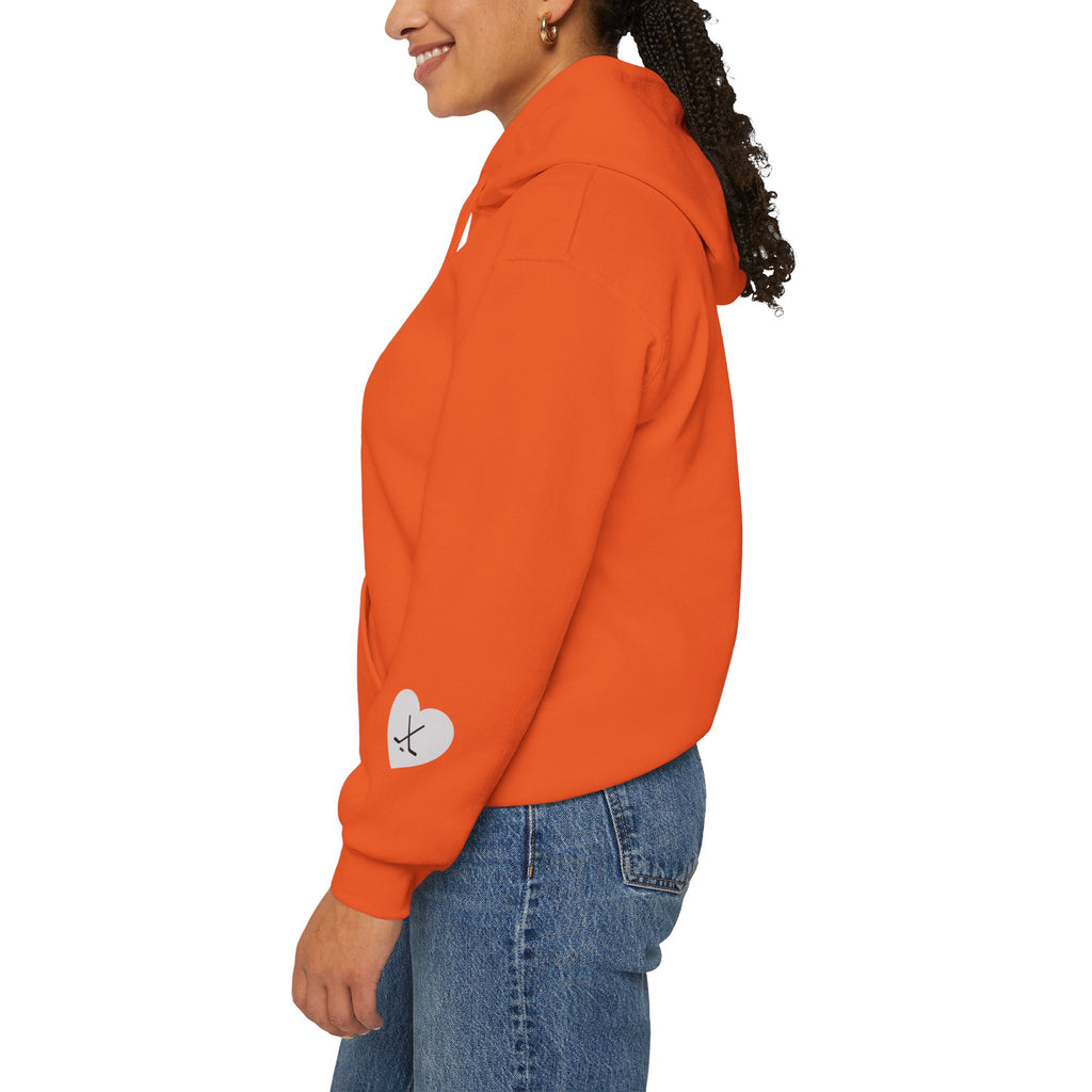Billet Mom hockey hoodie sleeve detail with subtle Slash Hockey branding