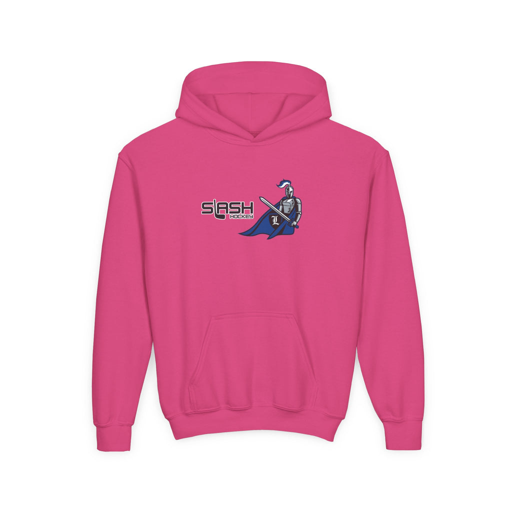 “LHA Youth Girls Hockey Hoodie front view — Livonia Hockey Association design in team colors printed on premium cotton-blend youth hoodie.”