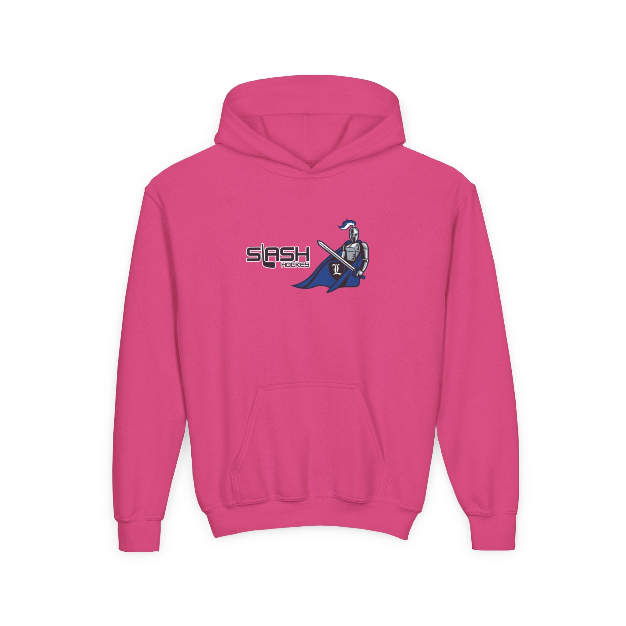 “LHA Youth Girls Hockey Hoodie front view — Livonia Hockey Association design in team colors printed on premium cotton-blend youth hoodie.”