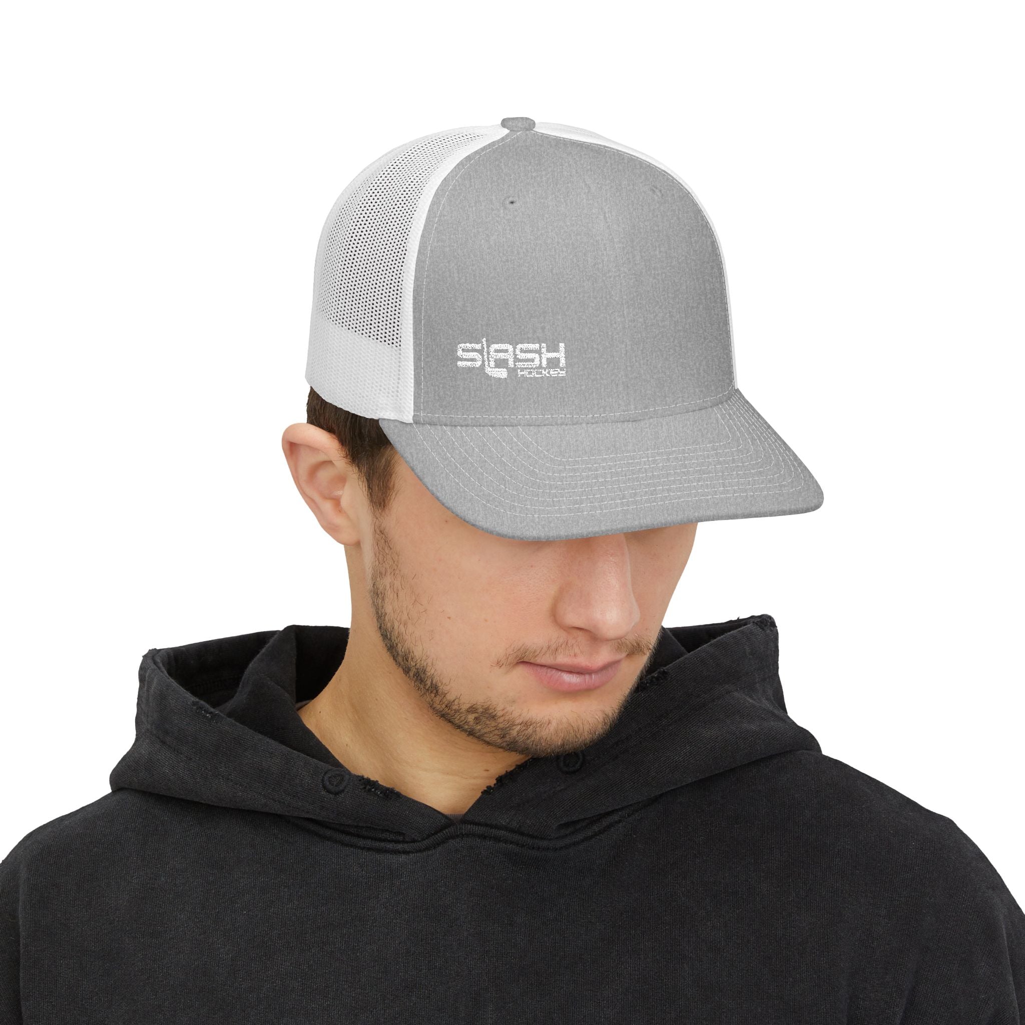 Front Lifestyle shot of Cool Dude Snapback Cap hockey cap in a real hockey culture setting by Slash Hockey