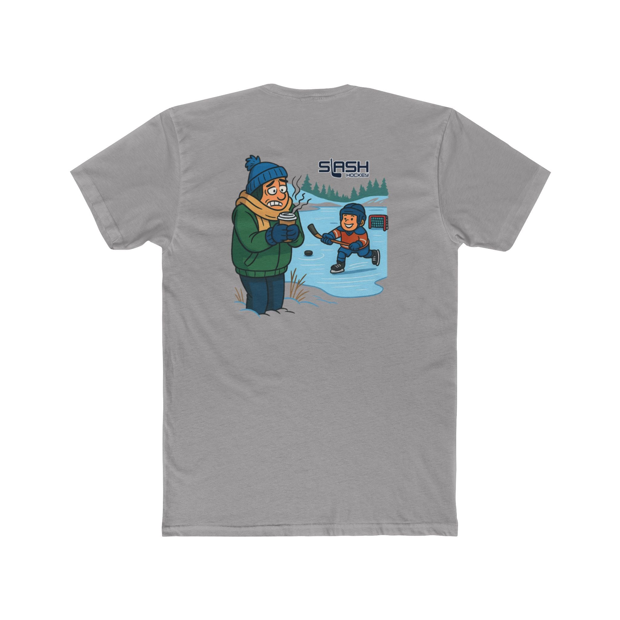 Back view of Freezing Parent Tee hockey t-shirt by Slash Hockey