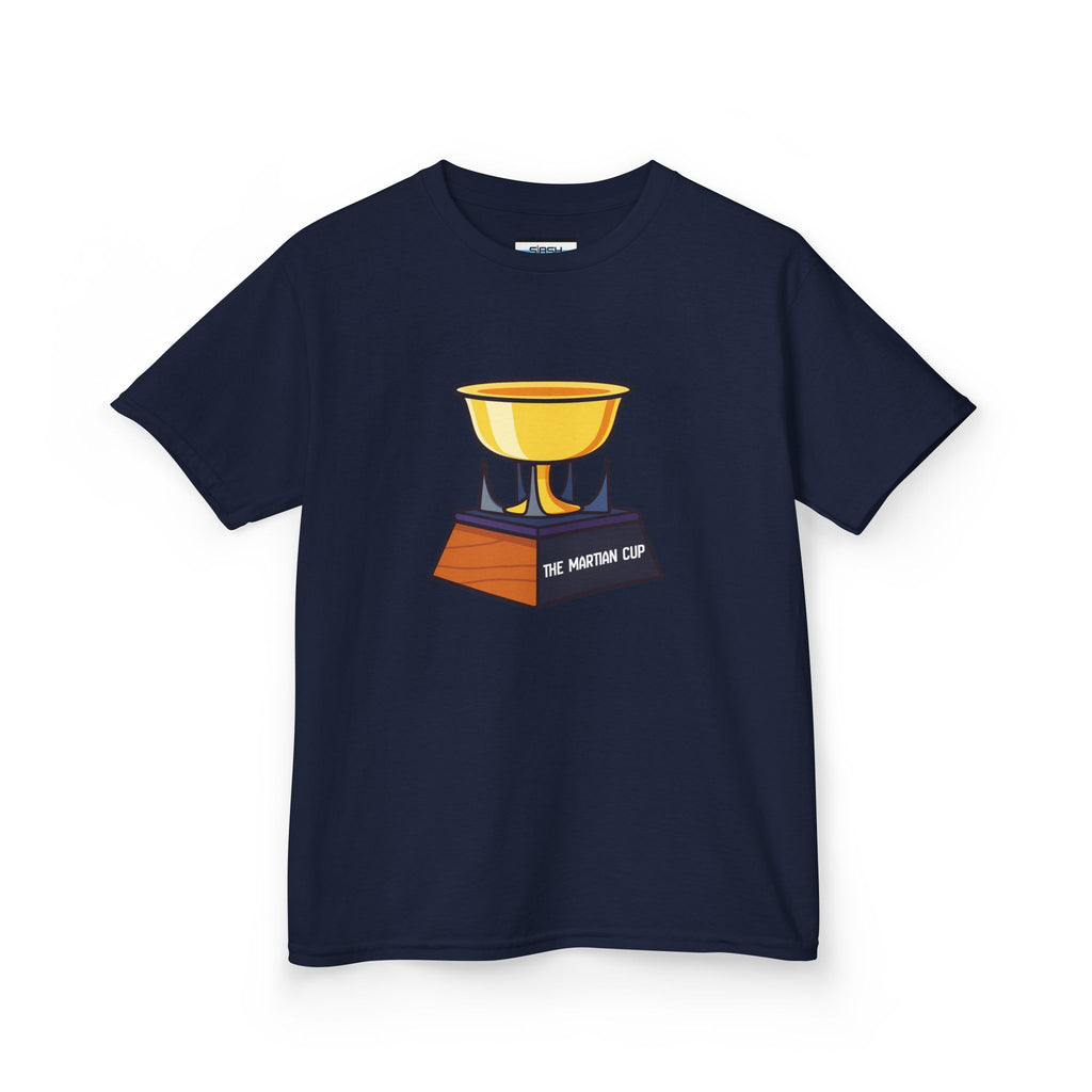 Youth Martian Cup Tee, front view — youth hockey t-shirt featuring a fun, extraterrestrial-themed “Martian Cup” graphic on the chest, clean athletic fit, displayed on a plain background.