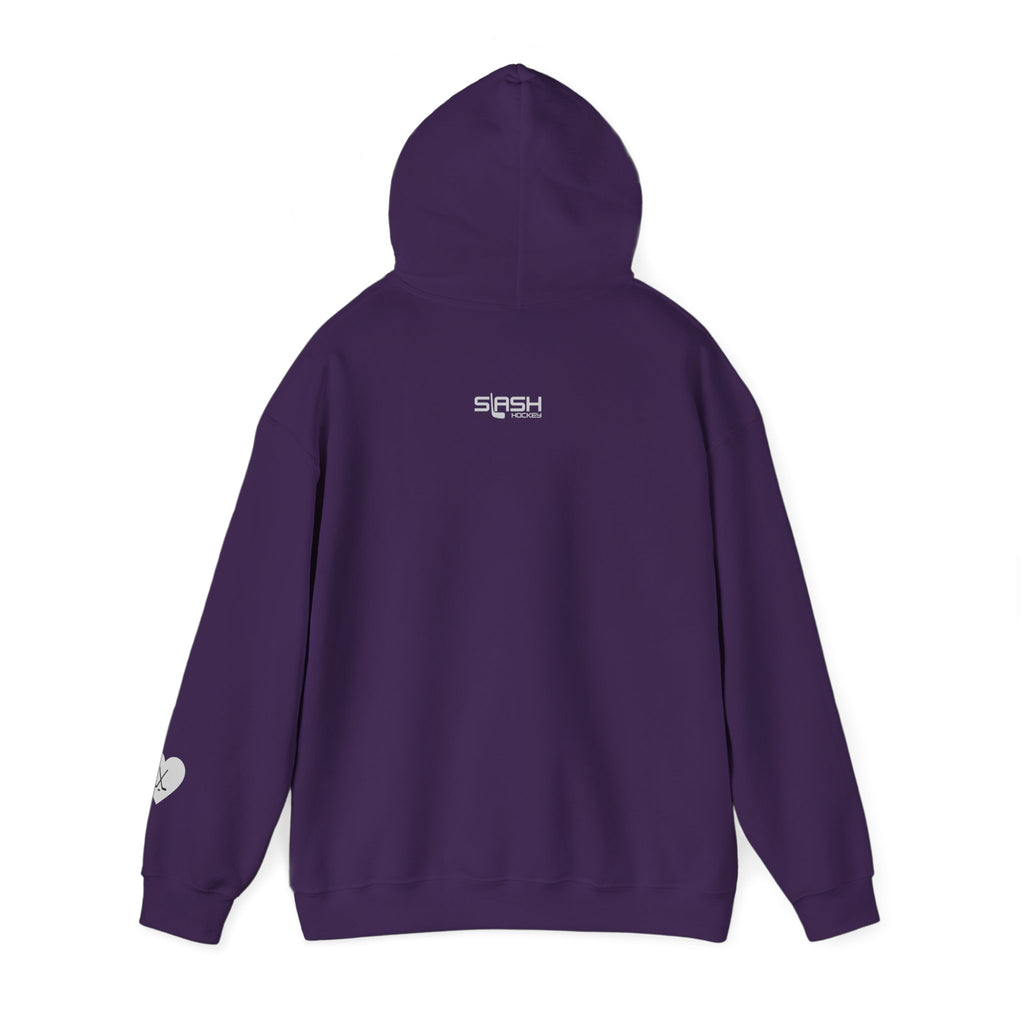 Back view of Billet Mom hockey hoodie for junior hockey billet host families and hockey moms