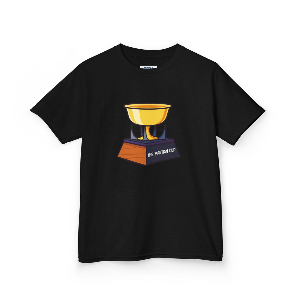 Youth Martian Cup Tee, front view — youth hockey t-shirt featuring a fun, extraterrestrial-themed “Martian Cup” graphic on the chest, clean athletic fit, displayed on a plain background.