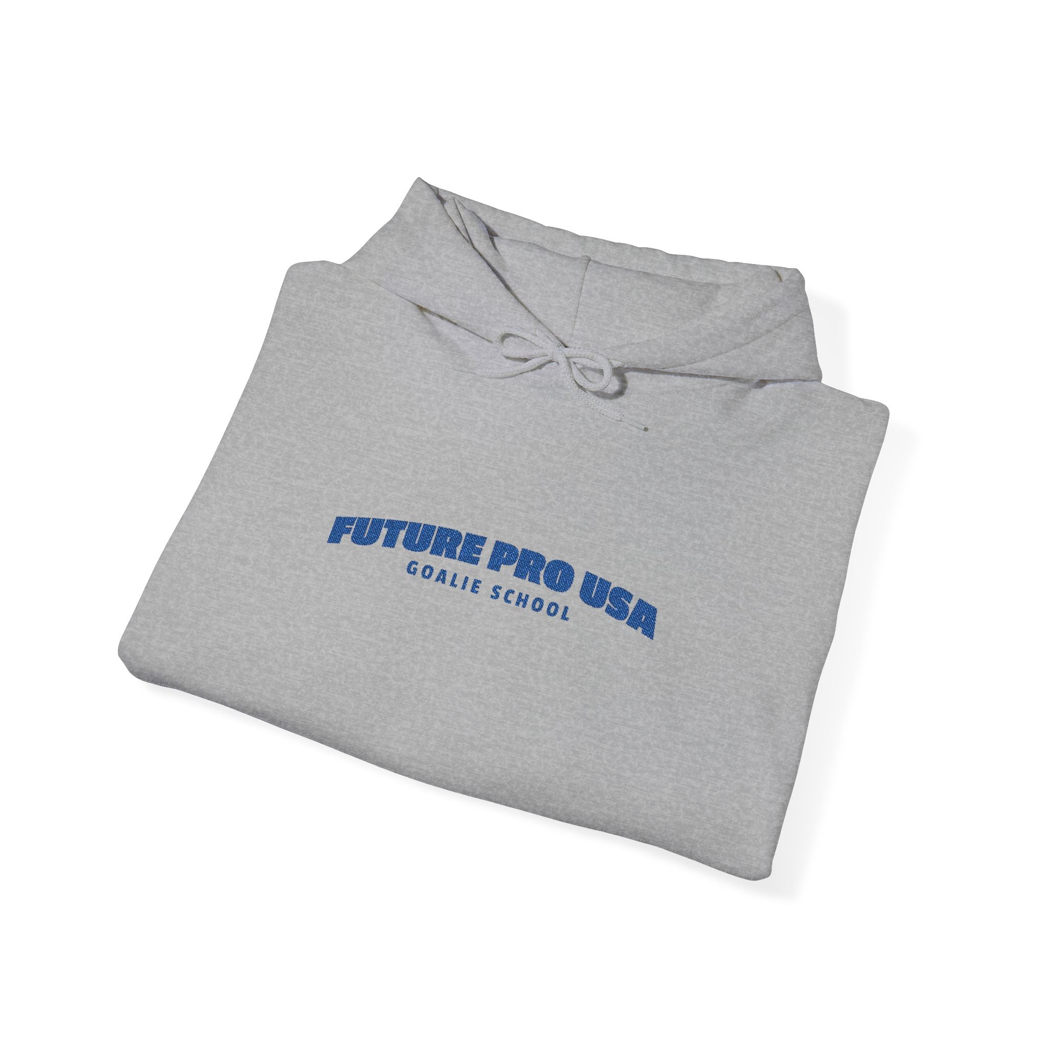 Folded white Banner Future Pro USA Goalie School Hoodie with the front banner graphic visible.