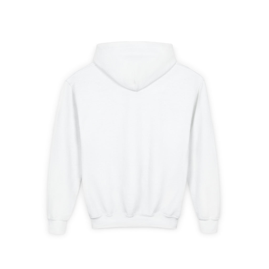 LHA Youth Hockey Hoodie back view — solid color with no design, classic youth fit.