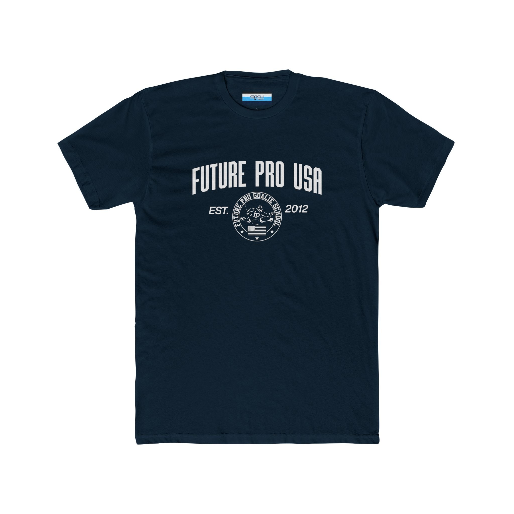 Vintage Future Pro USA Tee, front view — hockey t-shirt featuring a retro, worn-in Future Pro USA graphic on the chest, classic athletic fit, displayed on a plain background.