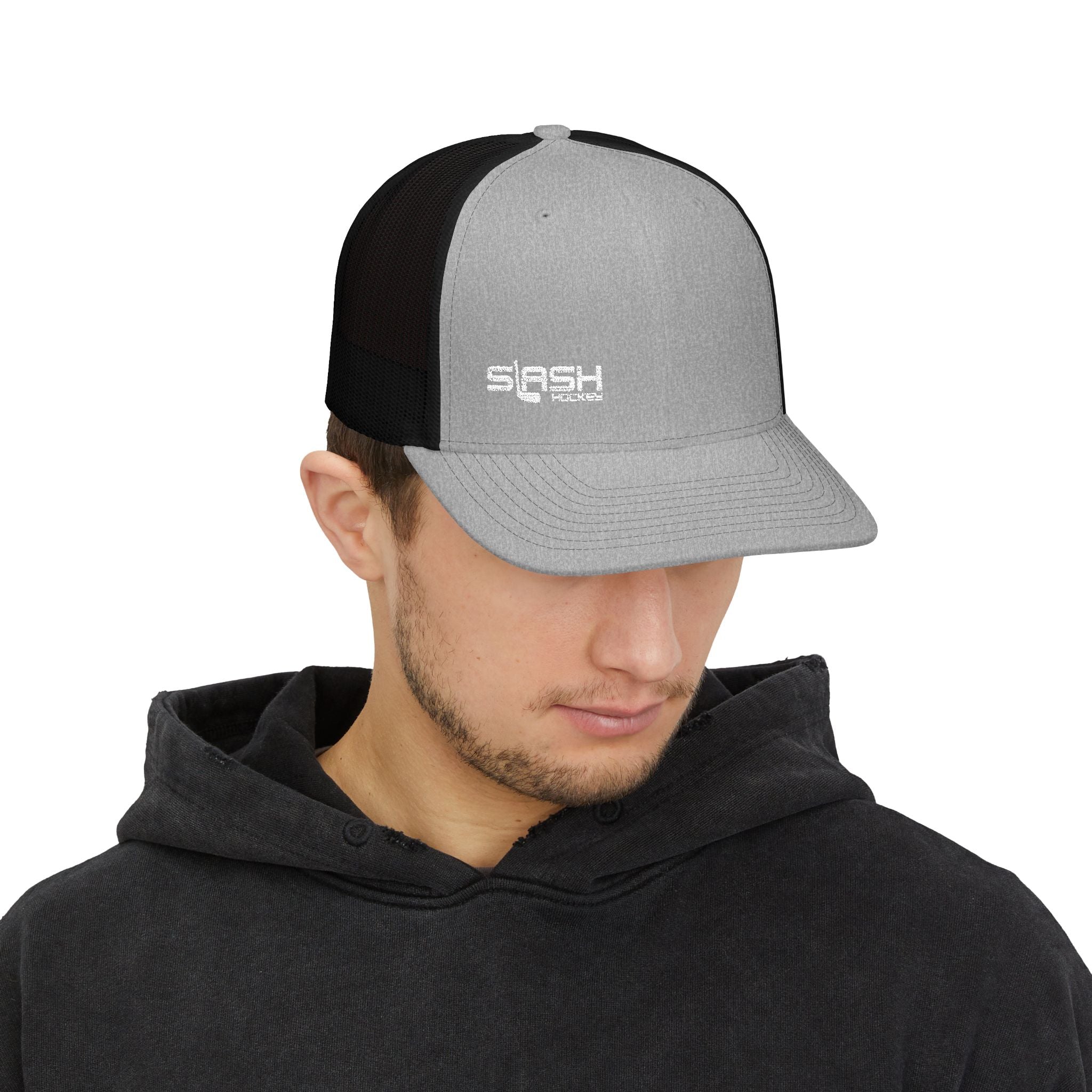 Front Lifestyle shot of Cool Dude Snapback Cap hockey cap in a real hockey culture setting by Slash Hockey