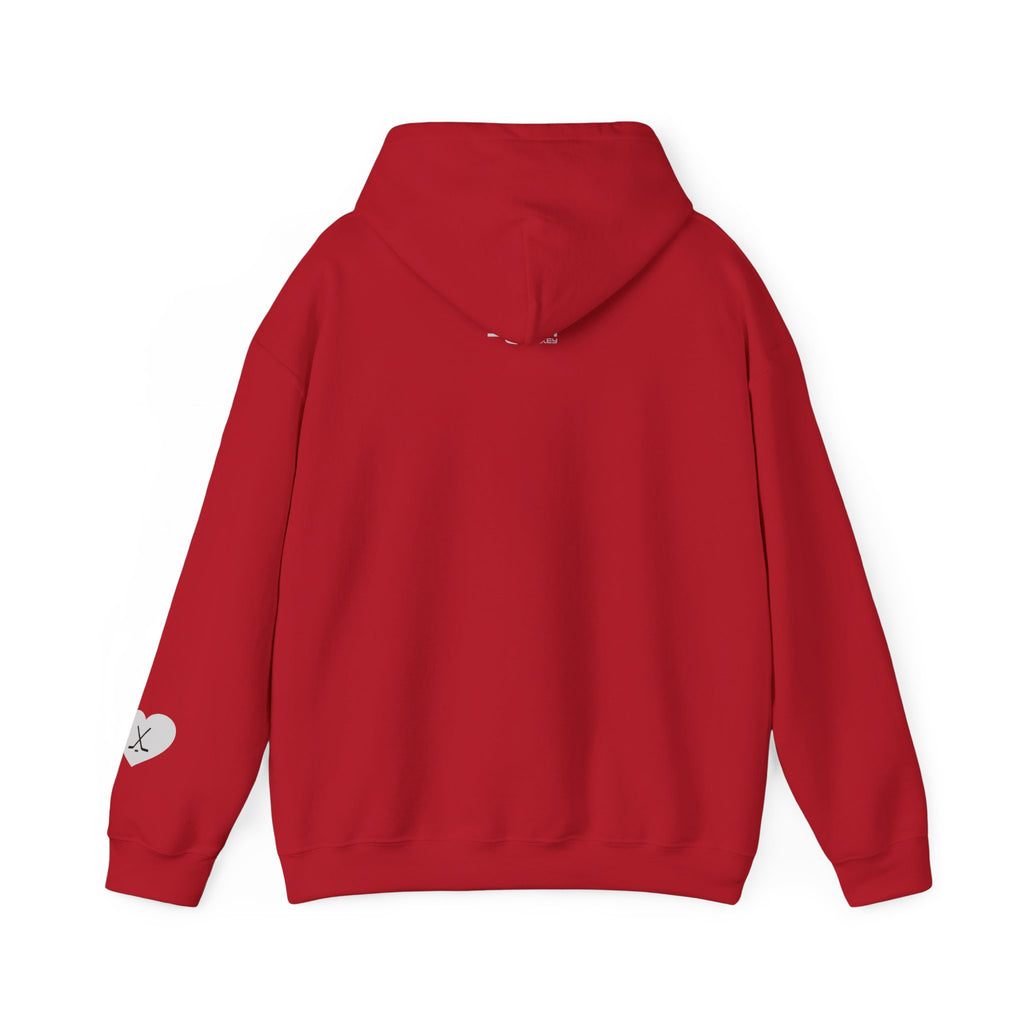 Back view of Billet Mom hockey hoodie for junior hockey billet host families and hockey moms
