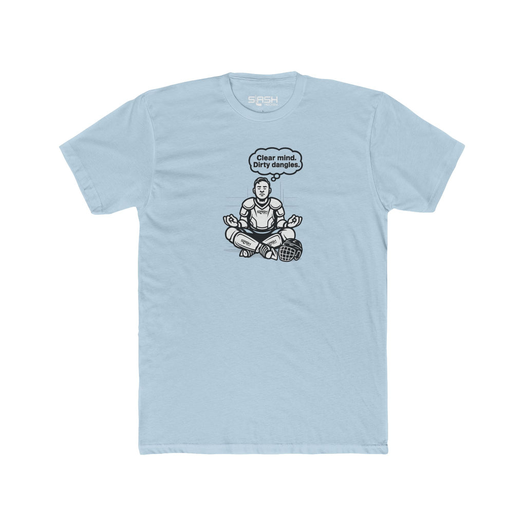 Zen Hockey Tee front view — minimalist hockey-inspired graphic with a calm, balanced design in Slash Hockey brand colors. Unisex short-sleeve t-shirt displayed flat.