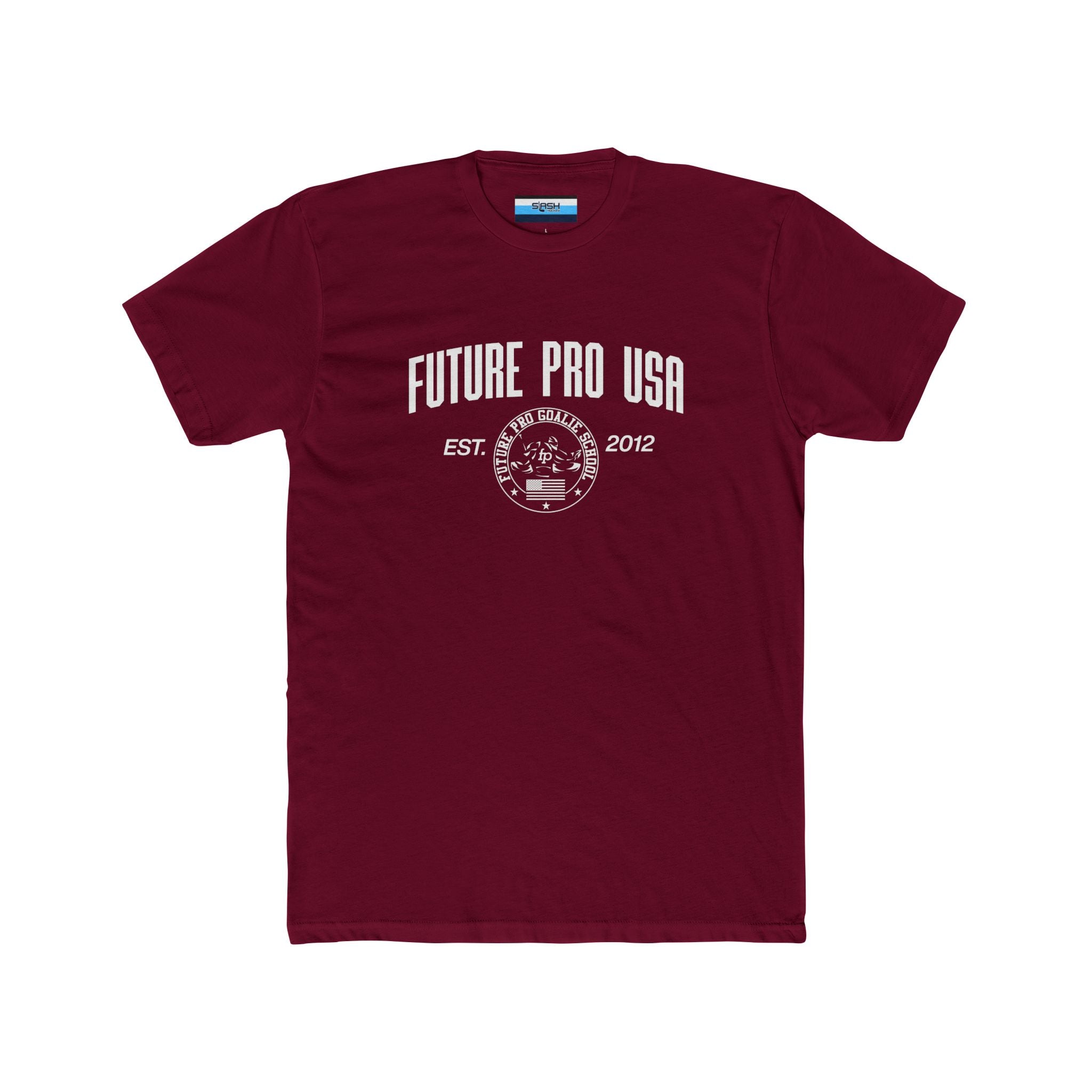 Vintage Future Pro USA Tee, front view — hockey t-shirt featuring a retro, worn-in Future Pro USA graphic on the chest, classic athletic fit, displayed on a plain background.