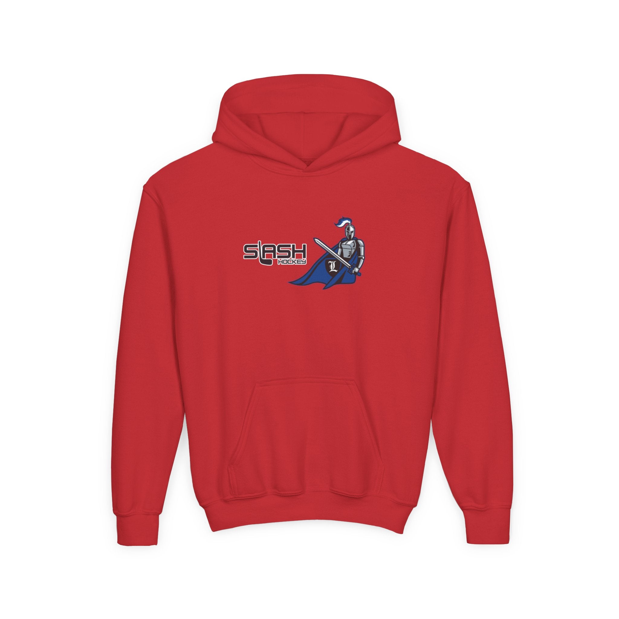 “LHA Youth Girls Hockey Hoodie front view — Livonia Hockey Association design in team colors printed on premium cotton-blend youth hoodie.”