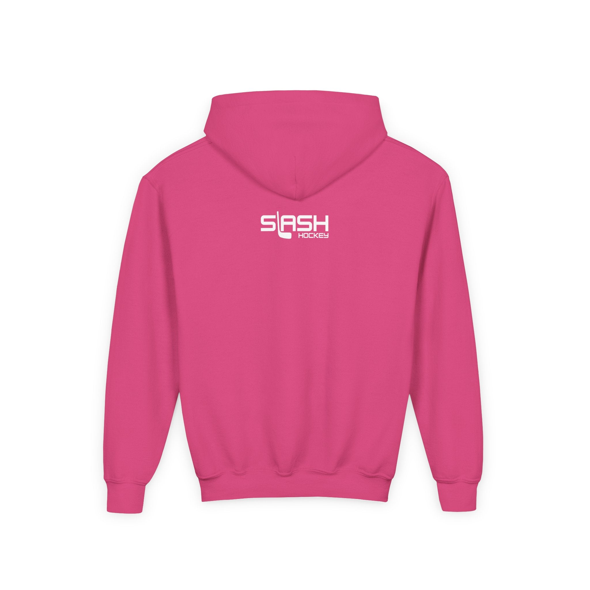 Back view of the Youth Slash Hockey Hoodie showing clean, solid design.