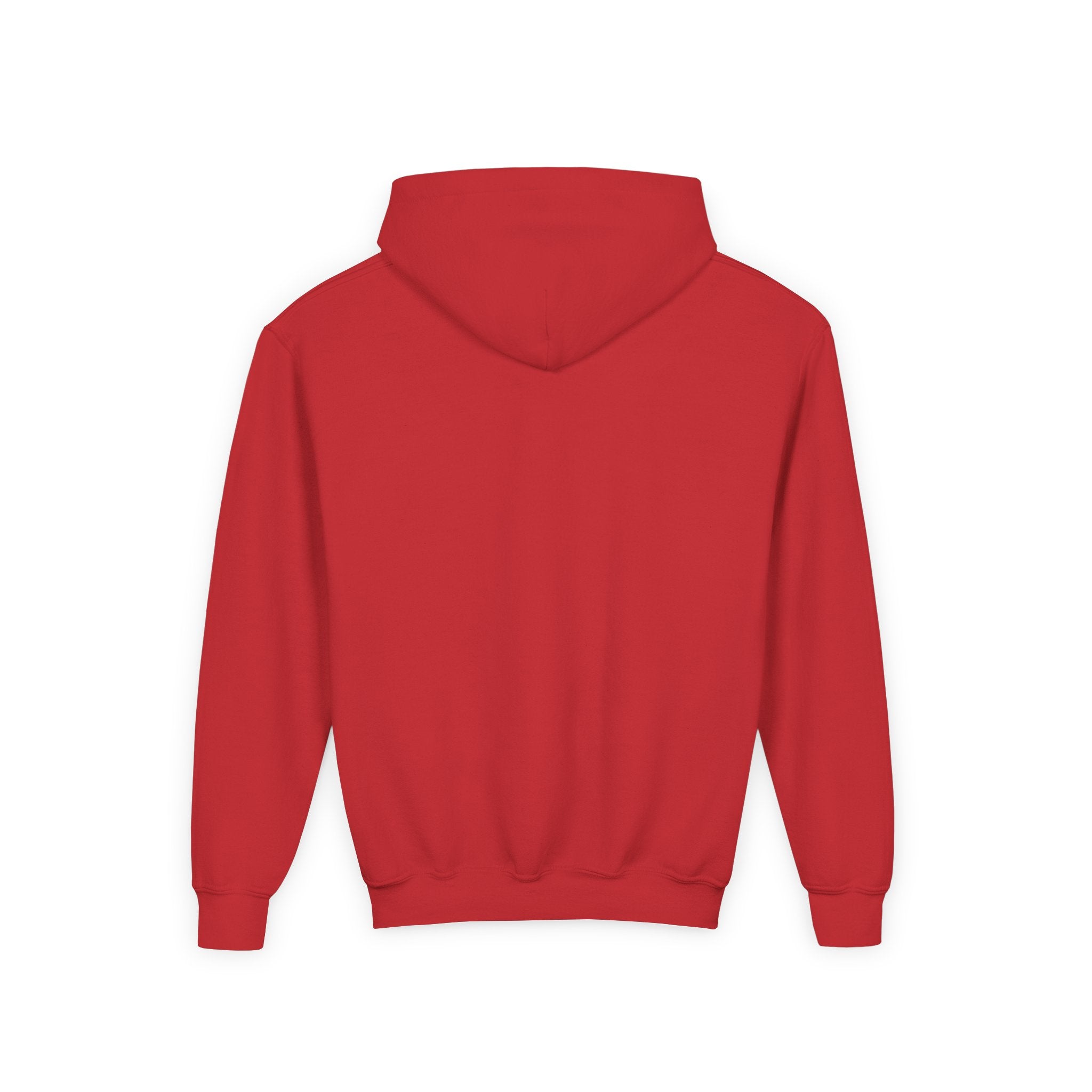 “LHA Youth Girls Hockey Hoodie back view — solid color with no design, classic relaxed youth fit.”