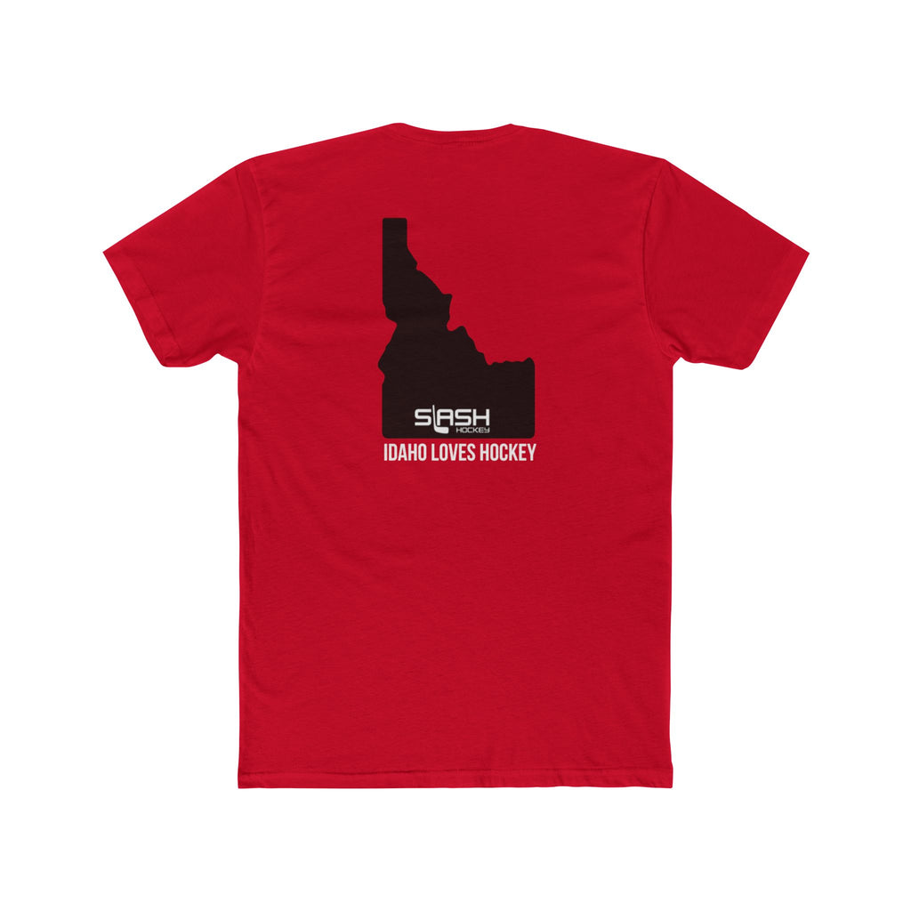 Back view of Idaho Loves Hockey Tee hockey t-shirt by Slash Hockey