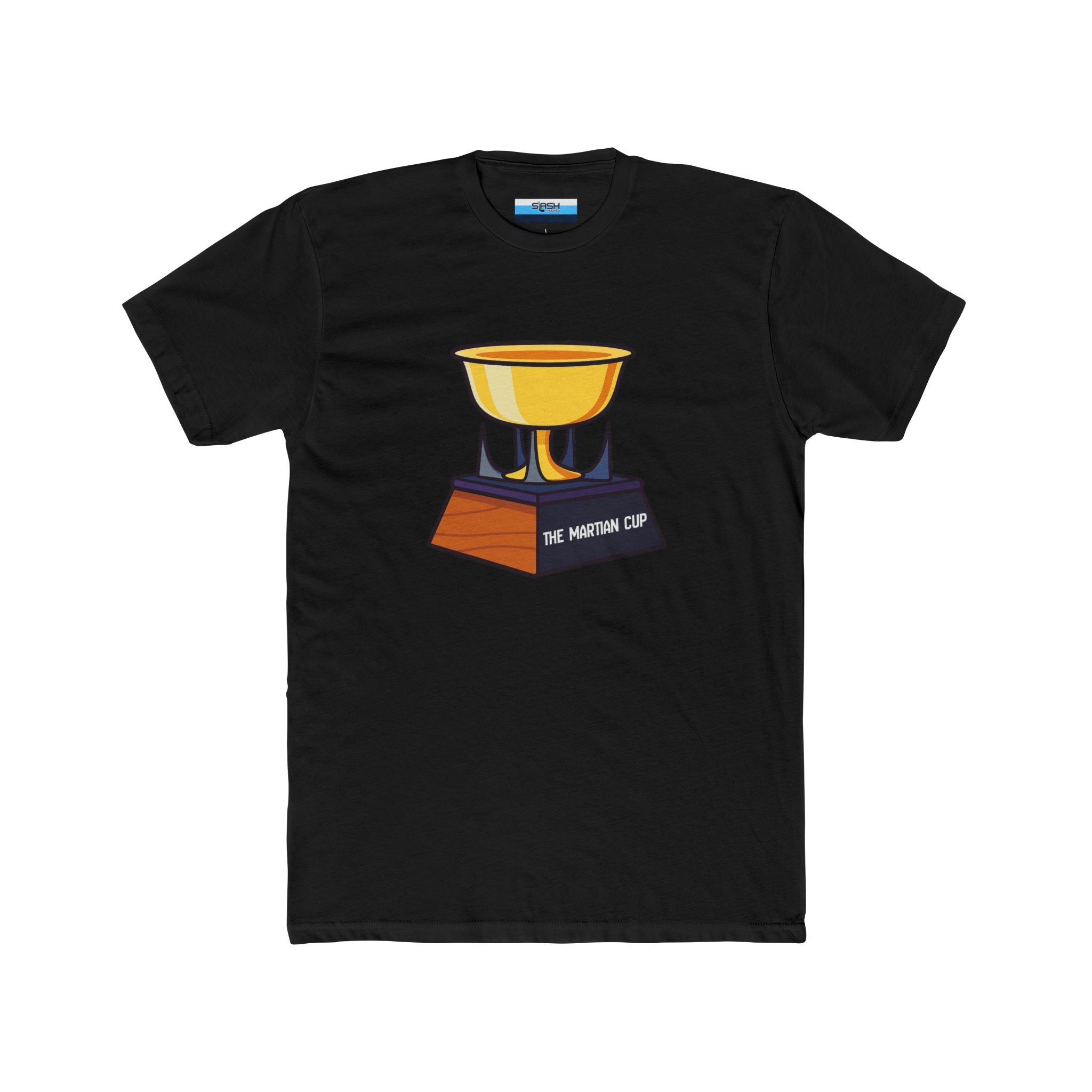 Martian Cup Tee, front view — hockey t-shirt featuring a fun extraterrestrial-themed “Martian Cup” graphic on the chest, classic athletic fit, displayed on a plain background.
