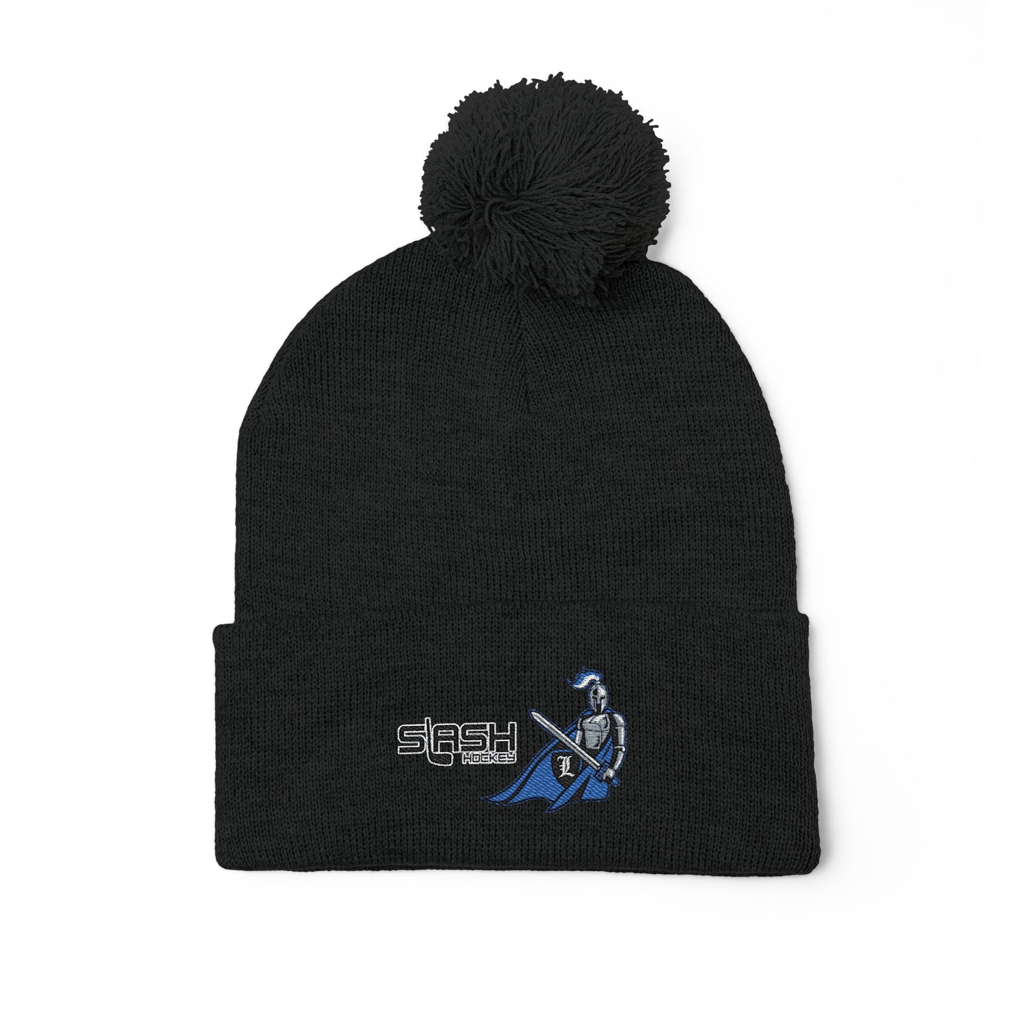Livonia Hockey Association girls knit beanie with embroidered team logo on front. Warm, soft winter hat perfect for players, parents, and fans.