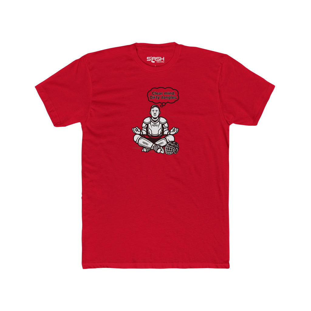 Zen Hockey Tee front view — minimalist hockey-inspired graphic with a calm, balanced design in Slash Hockey brand colors. Unisex short-sleeve t-shirt displayed flat.
