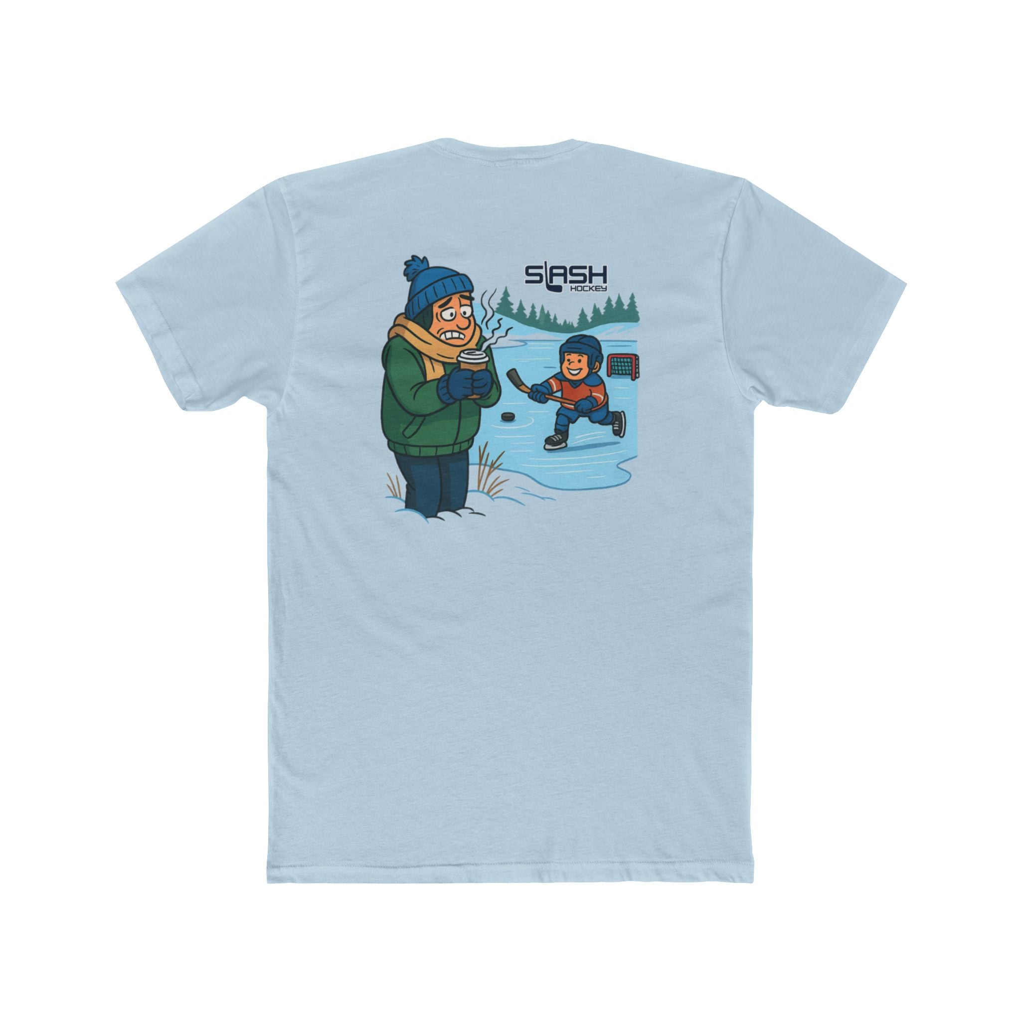 Back view of Freezing Parent Tee hockey t-shirt by Slash Hockey