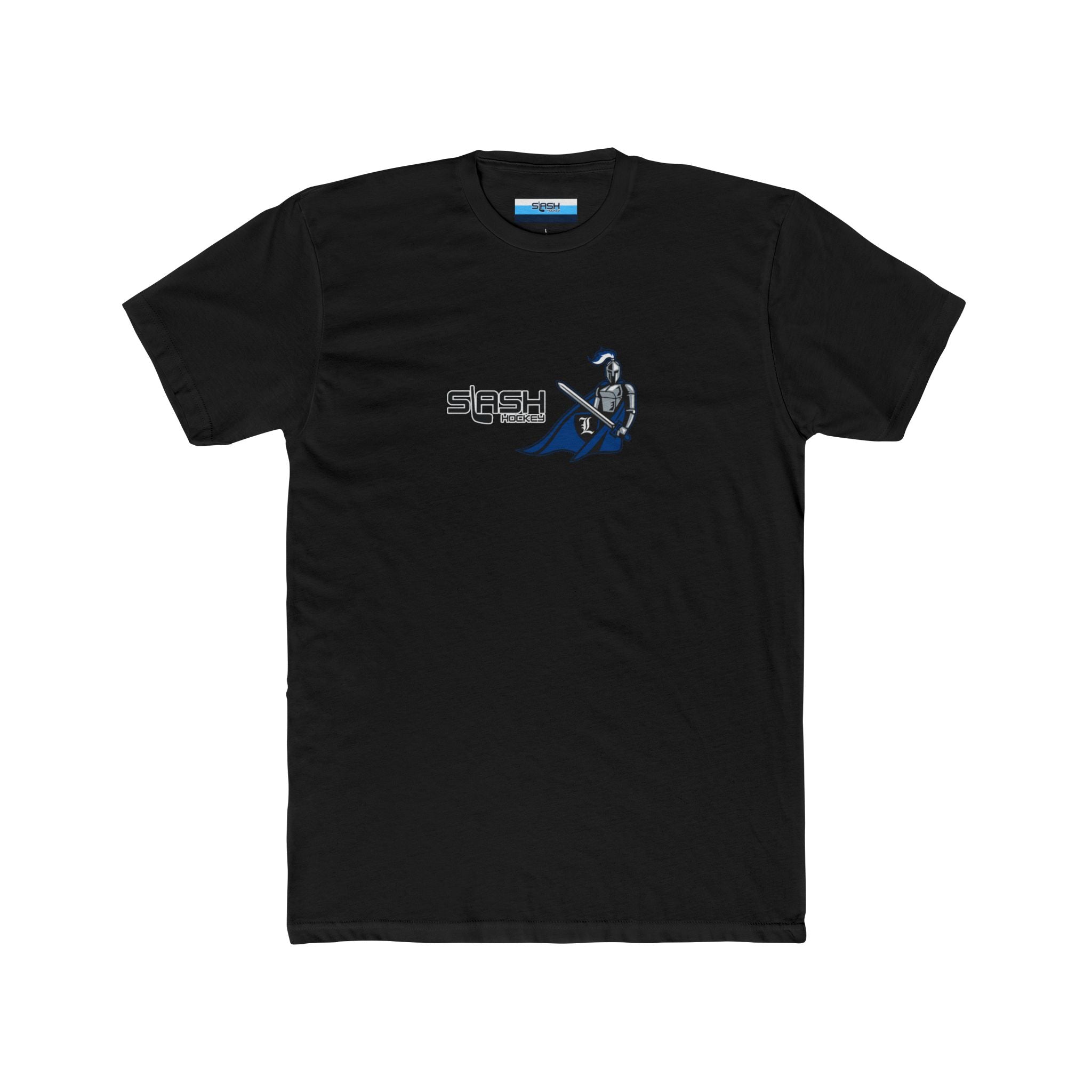 Front view of Livonia Hockey Association adult t-shirt, featuring bold hockey logo design. Perfect for fans, players, and parents to show team pride.