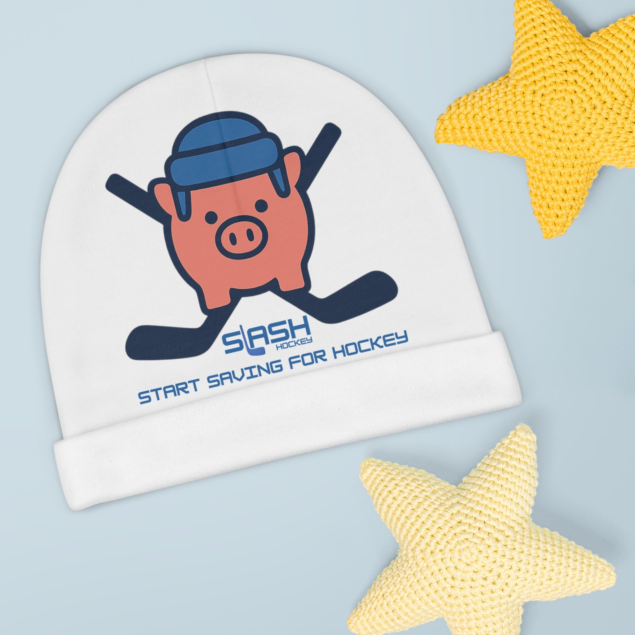 Slash Hockey Pig Baby Beanie