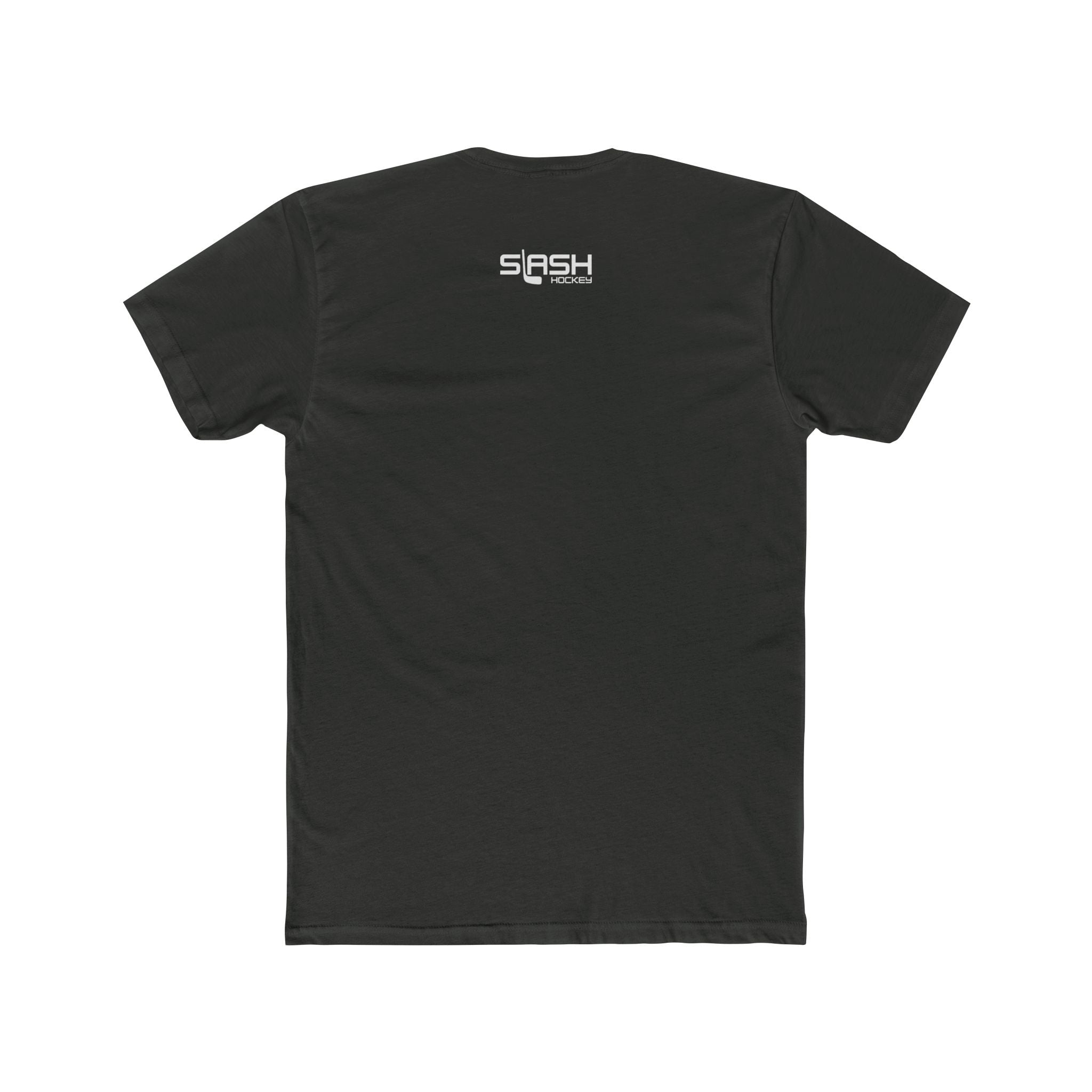 “Hockey On! t-shirt back view — solid color with no design, classic athletic fit.”
