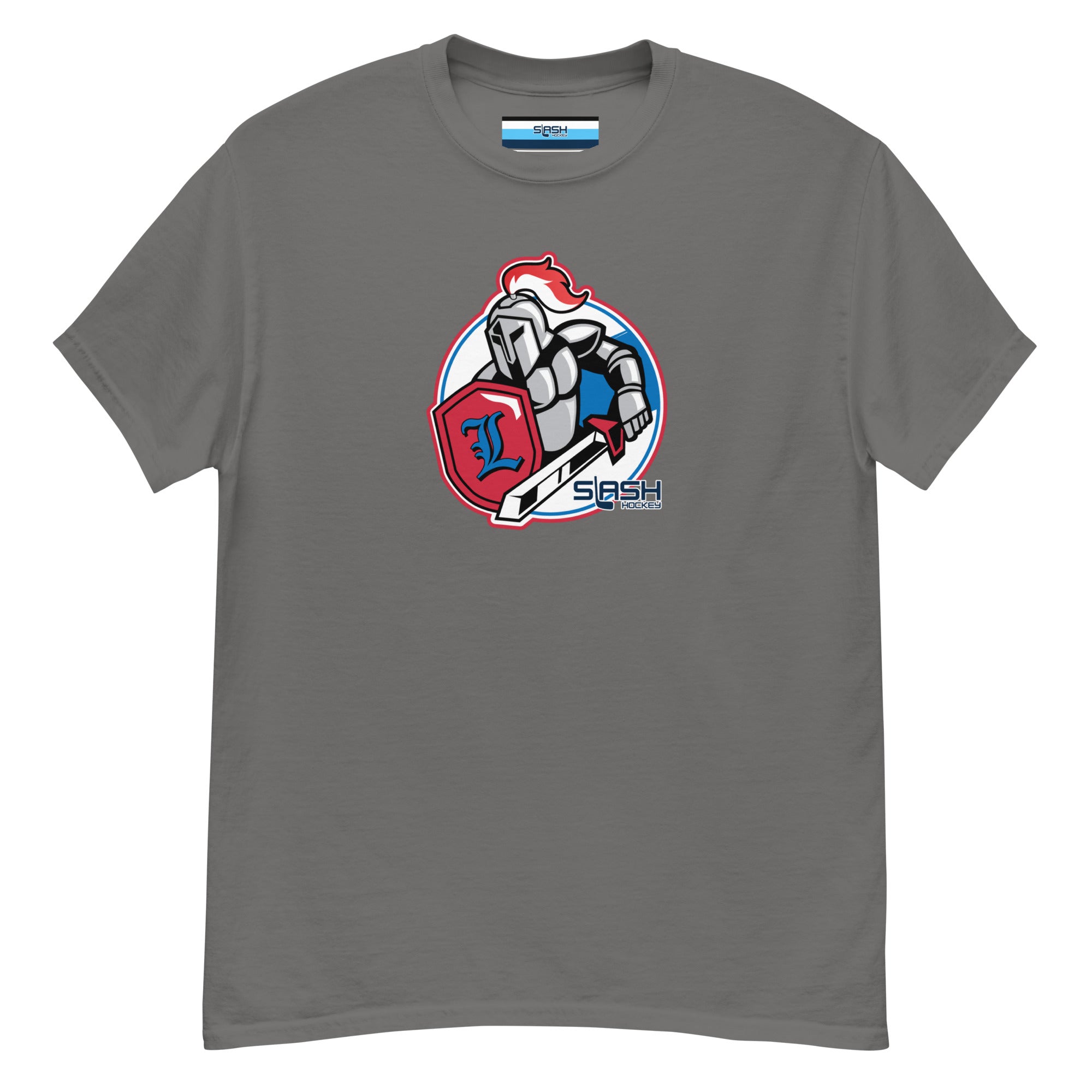Unisex LHA tee with Livonia Hockey Association logo and Slash Hockey branding on chest.