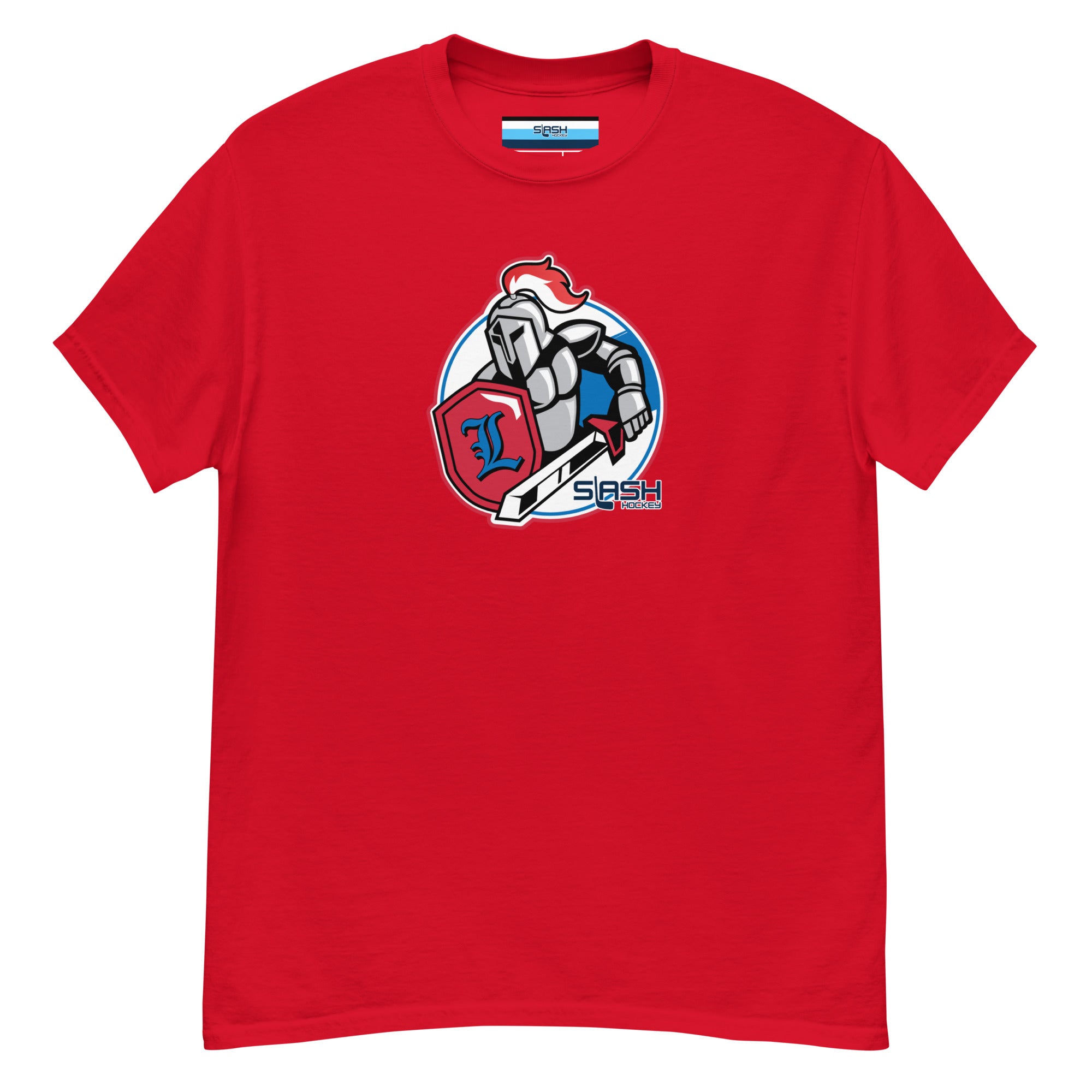 Unisex LHA tee with Livonia Hockey Association logo and Slash Hockey branding on chest.