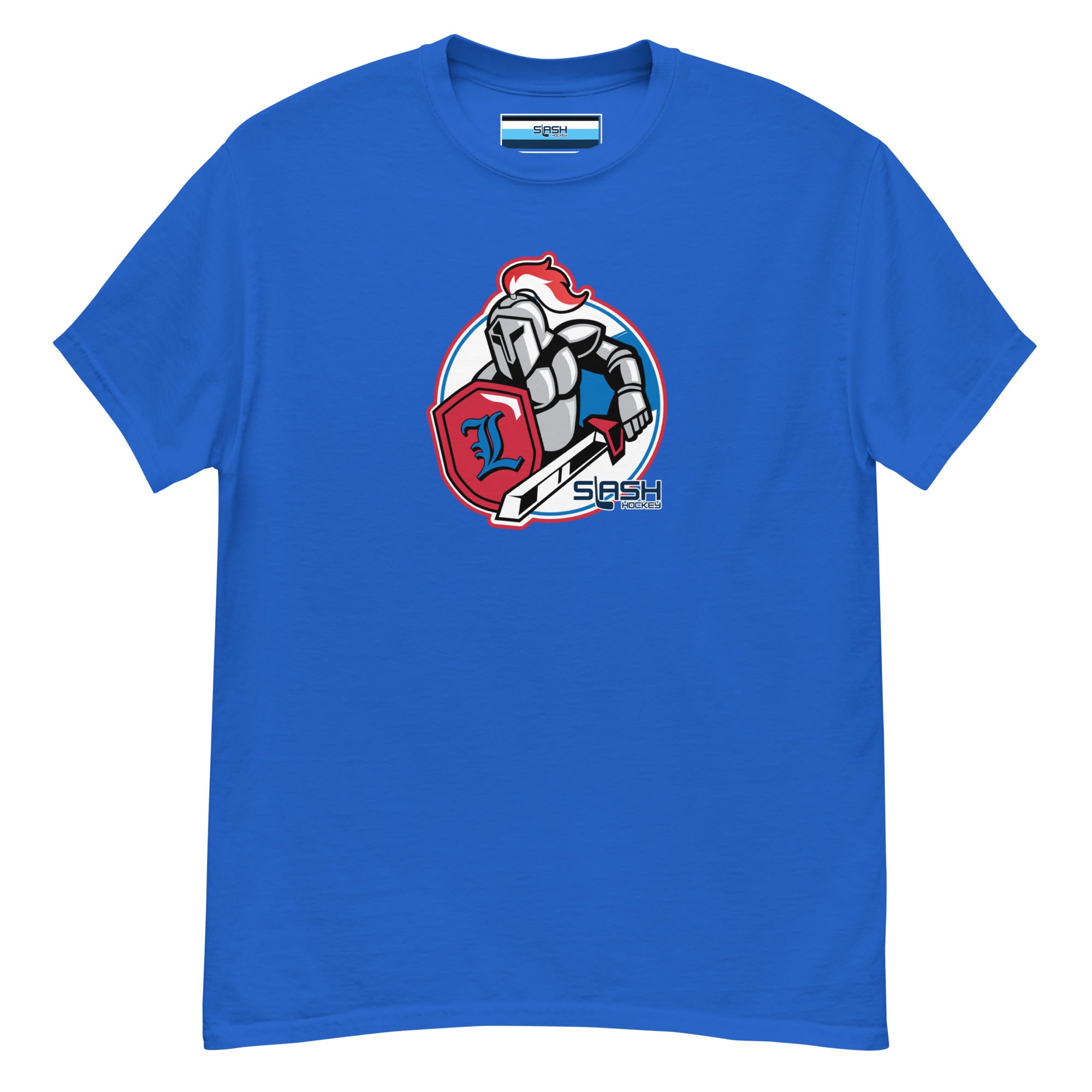 Unisex LHA tee with Livonia Hockey Association logo and Slash Hockey branding on chest.
