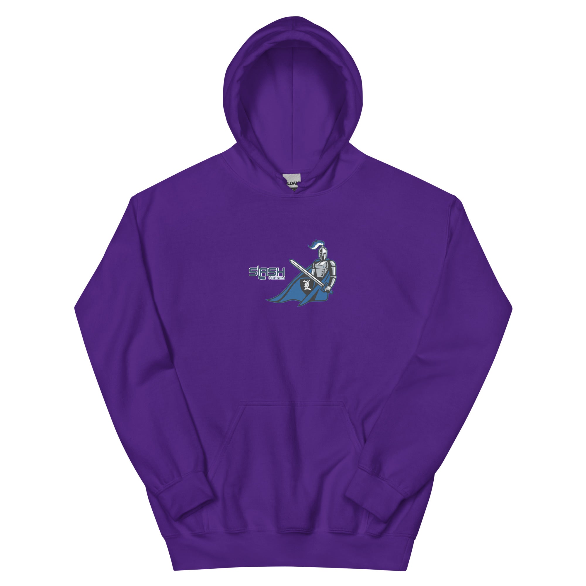 Front view of LHA Girls Hoodie with Livonia Hockey Association logo and Slash Hockey branding on chest.