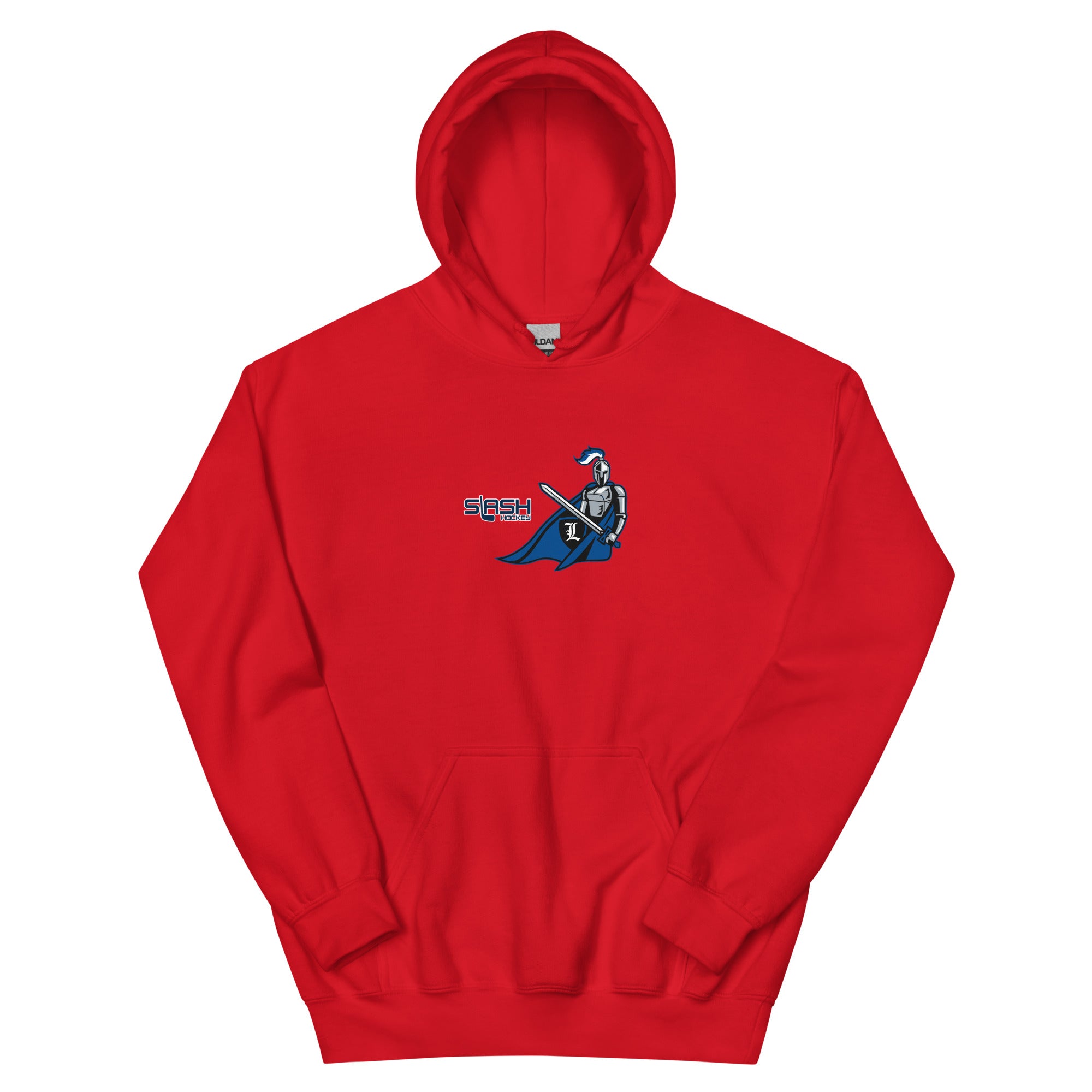 Front view of LHA Girls Hoodie with Livonia Hockey Association logo and Slash Hockey branding on chest.
