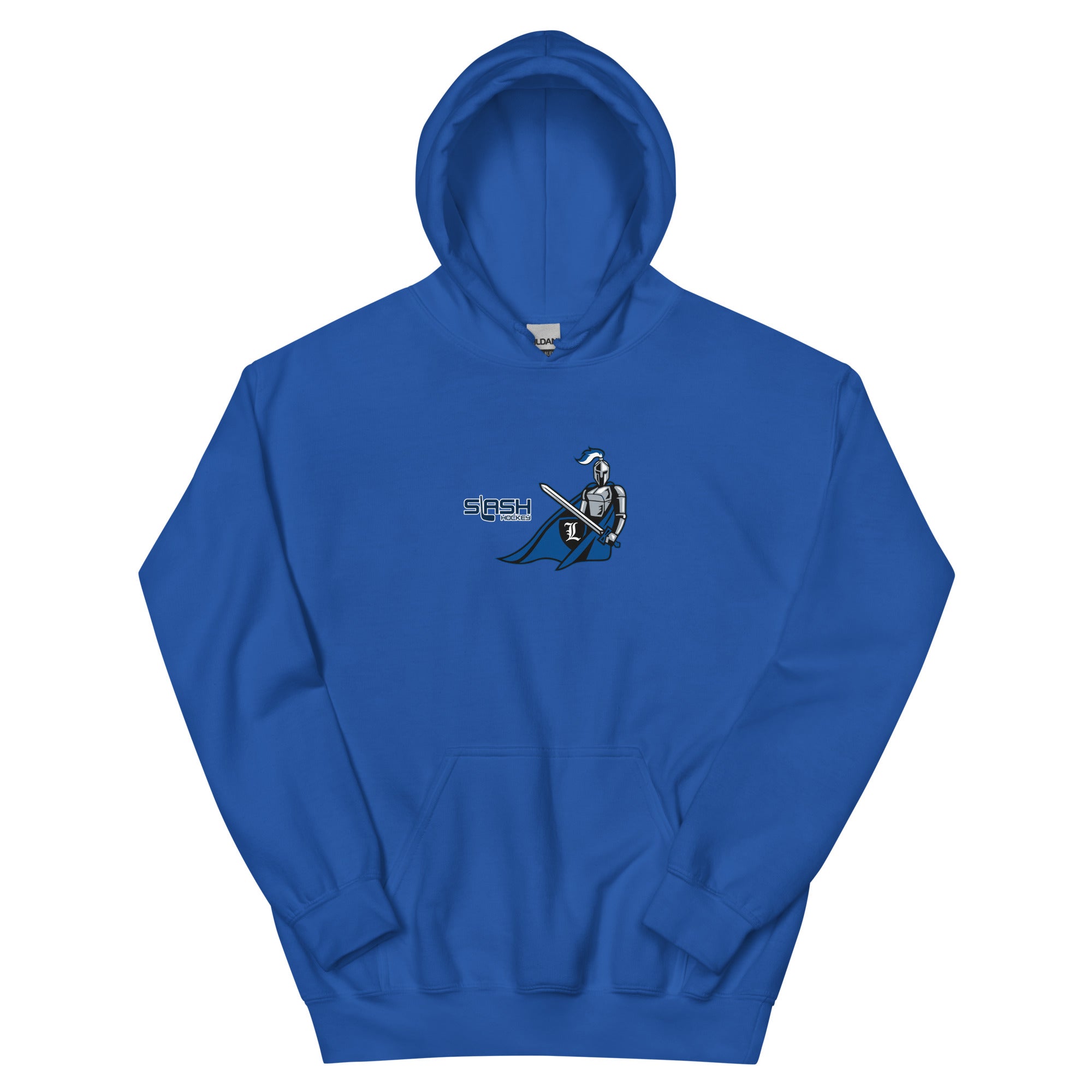 Front view of LHA Girls Hoodie with Livonia Hockey Association logo and Slash Hockey branding on chest.