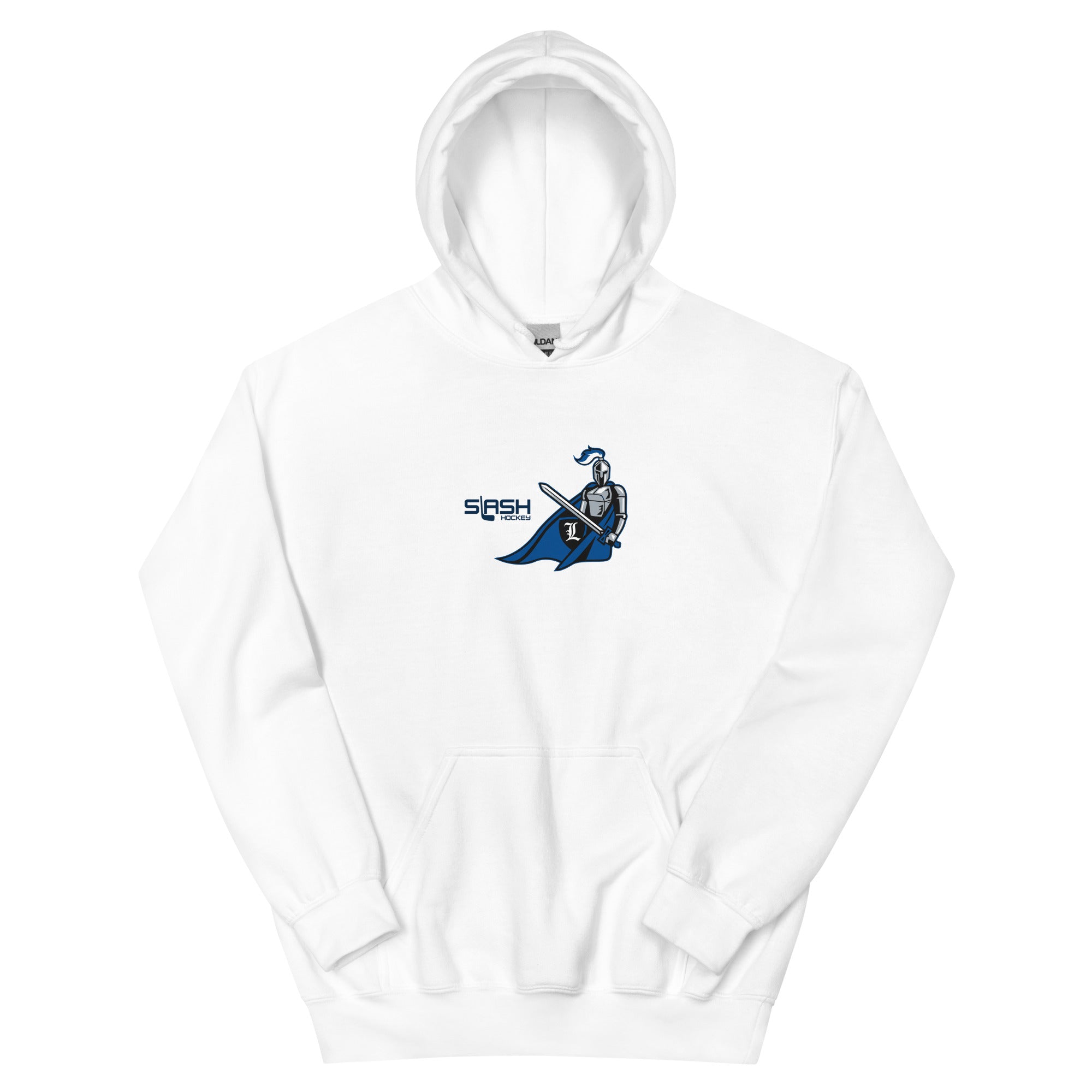 Front view of LHA Girls Hoodie with Livonia Hockey Association logo and Slash Hockey branding on chest.