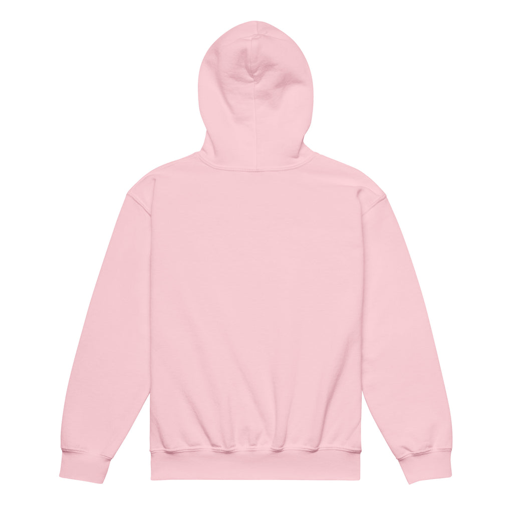 Back view of LHA Youth Girls Hoodie, plain design with no graphics.