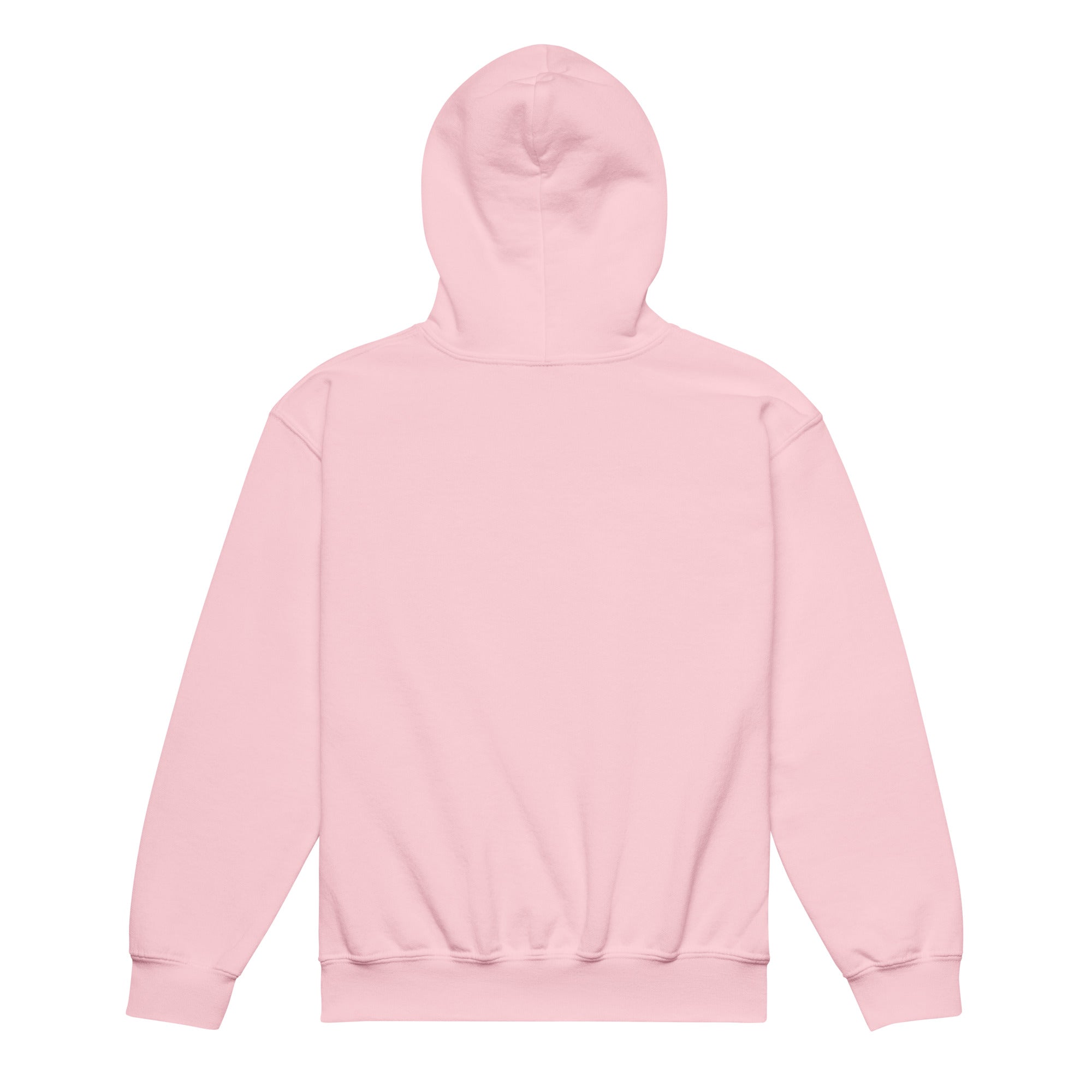 Back view of LHA Youth Girls Hoodie, plain design with no graphics.