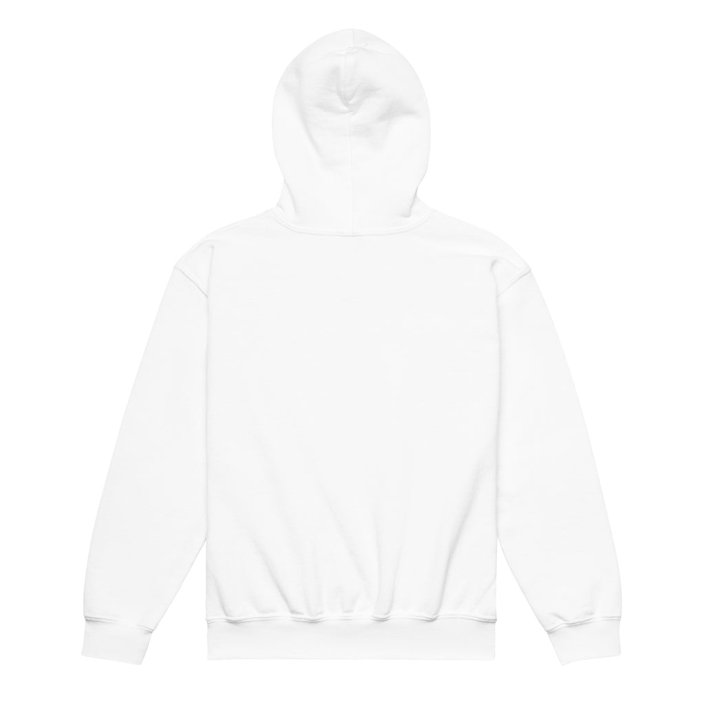 Back view of LHA Youth Hoodie, plain design with no graphics.